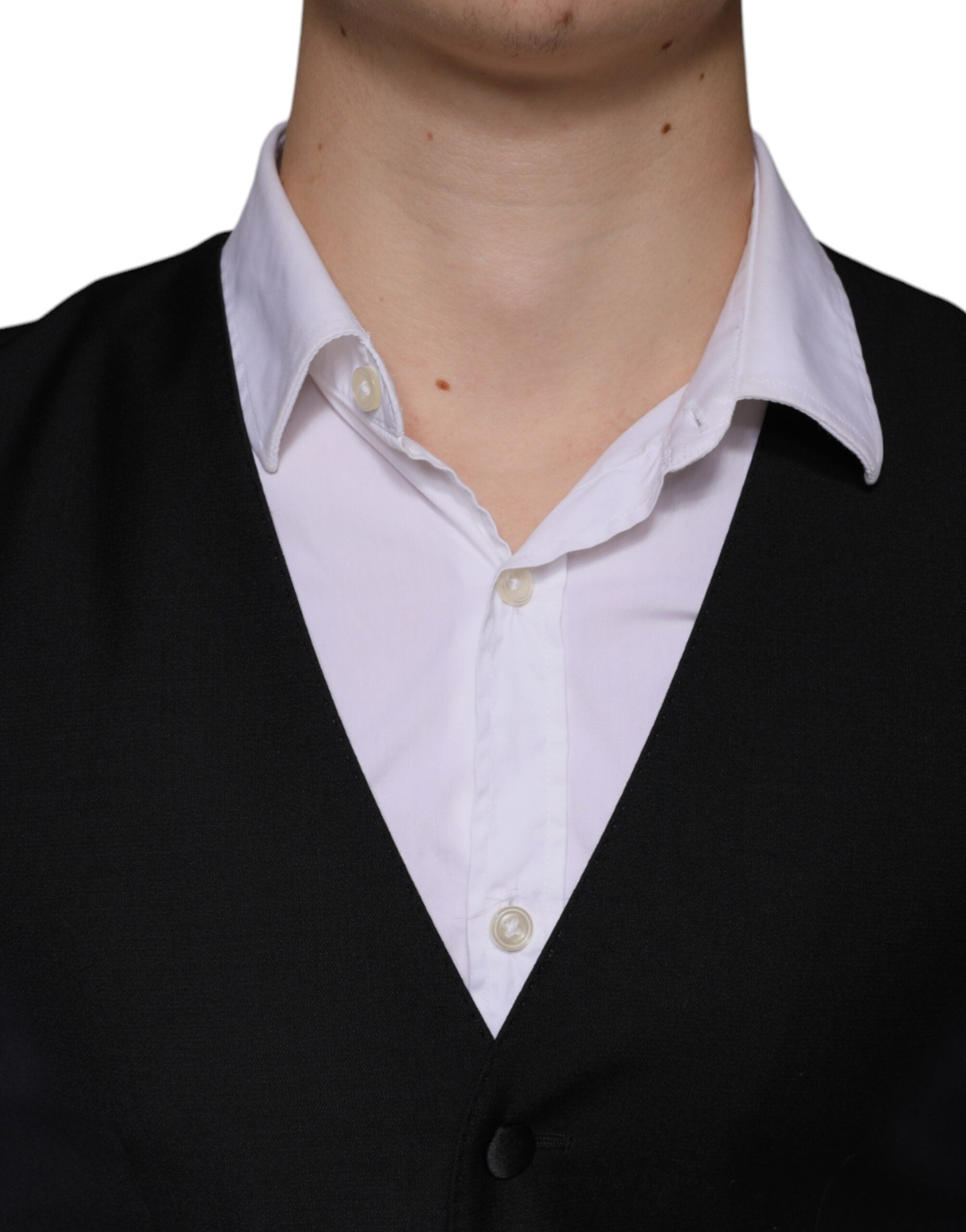 Black Wool Waistcoat Dress Formal Vest - ventzia