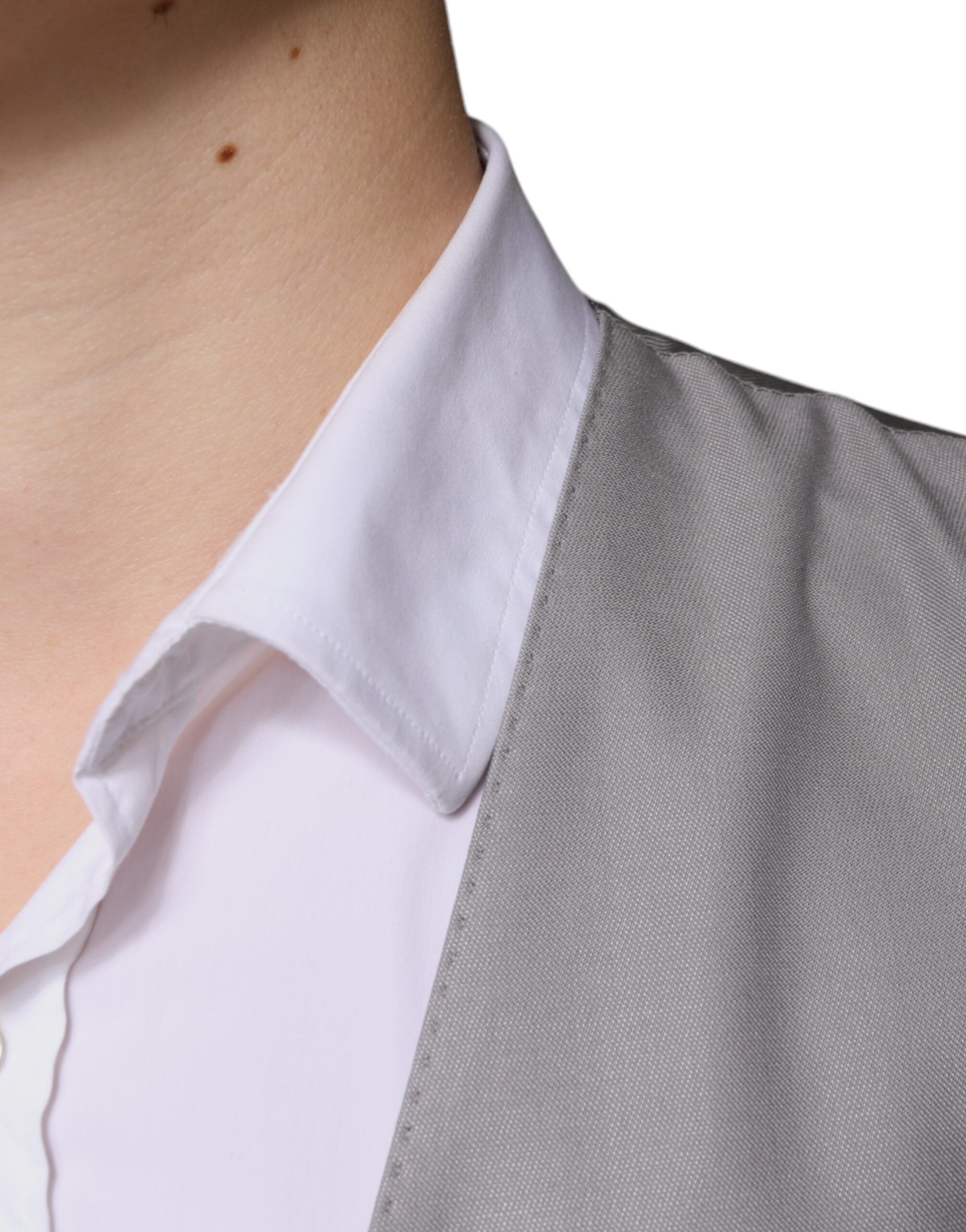 Light Gray Wool Formal Dress Waistcoat Vest - ventzia