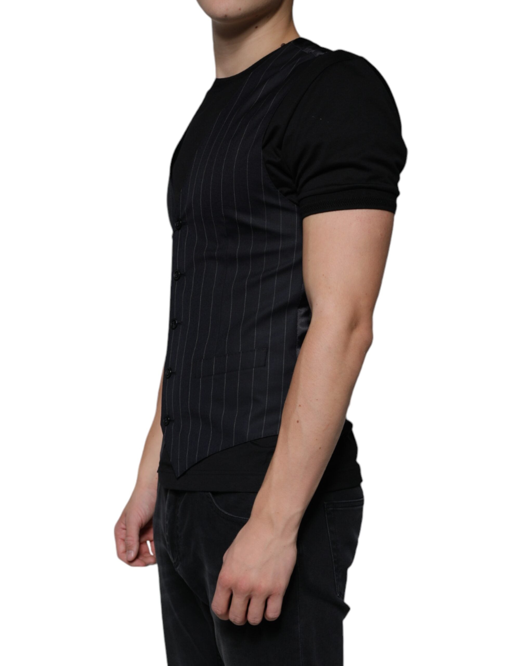 Black Leather Waistcoat Dress Formal Vest - ventzia