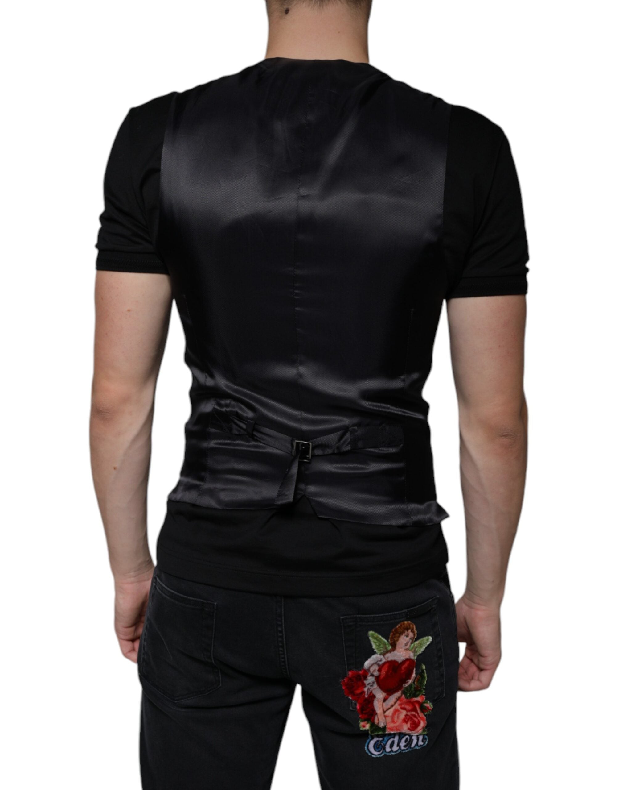 Black Leather Waistcoat Dress Formal Vest - ventzia