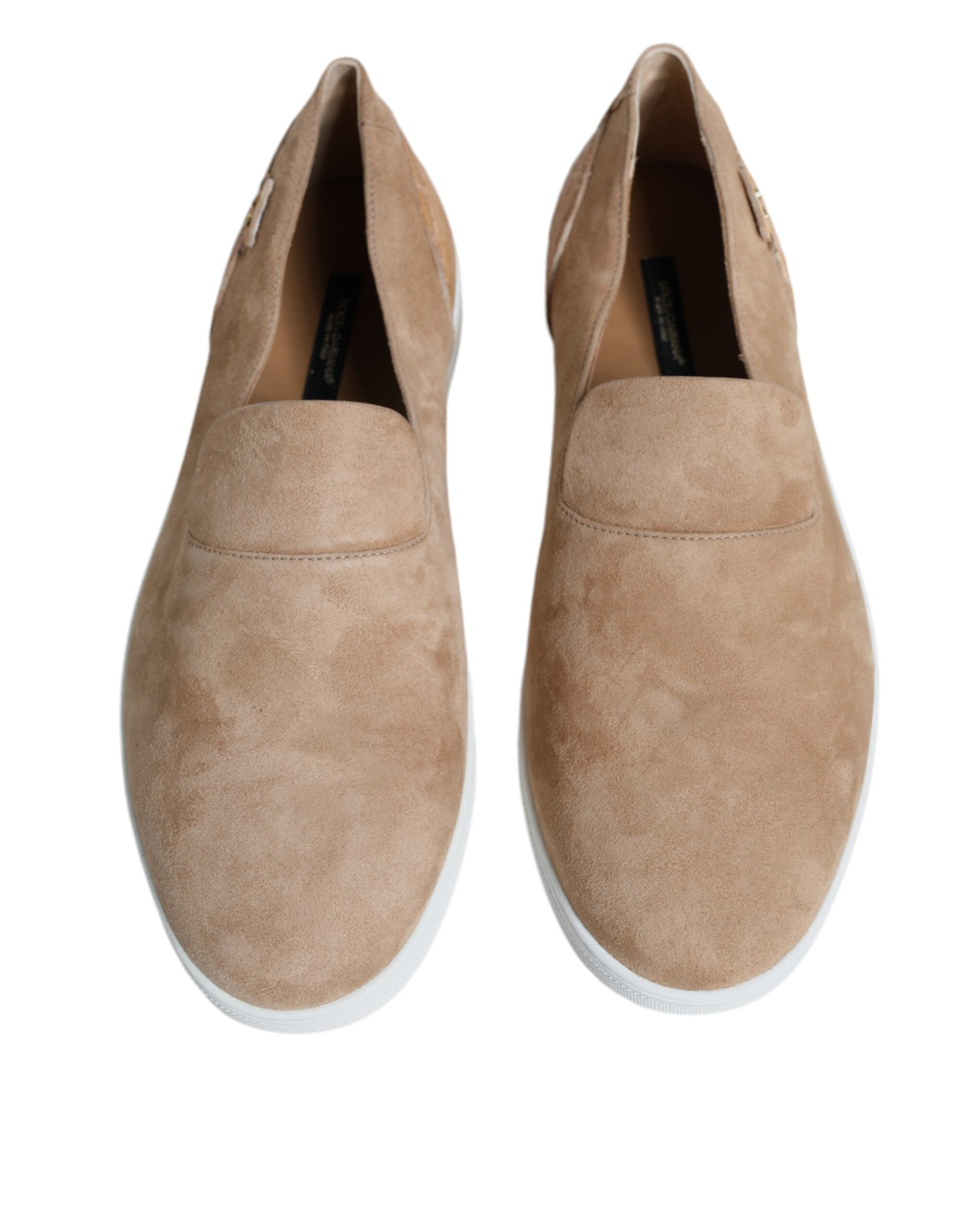 Beige Suede Caiman Loafers Slippers Shoes - ventzia