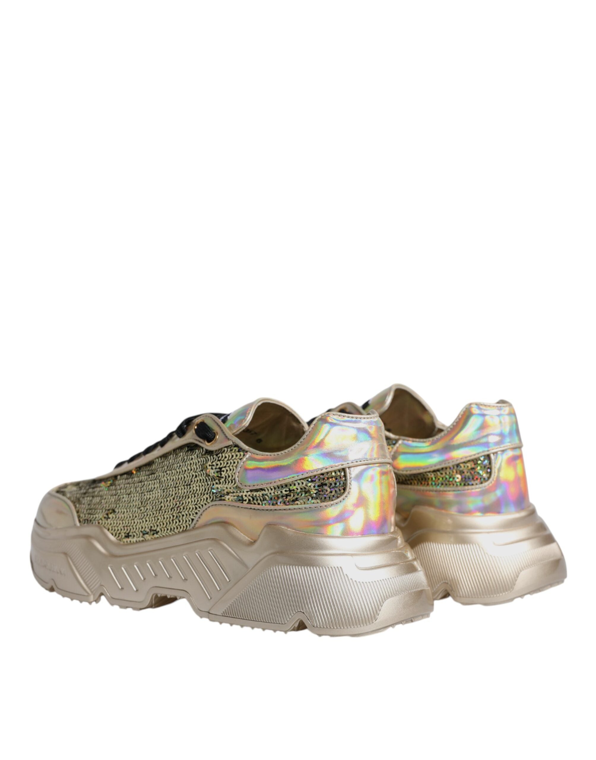 Gold Sequin Iridiscent Daymaster Sneakers Shoes - ventzia
