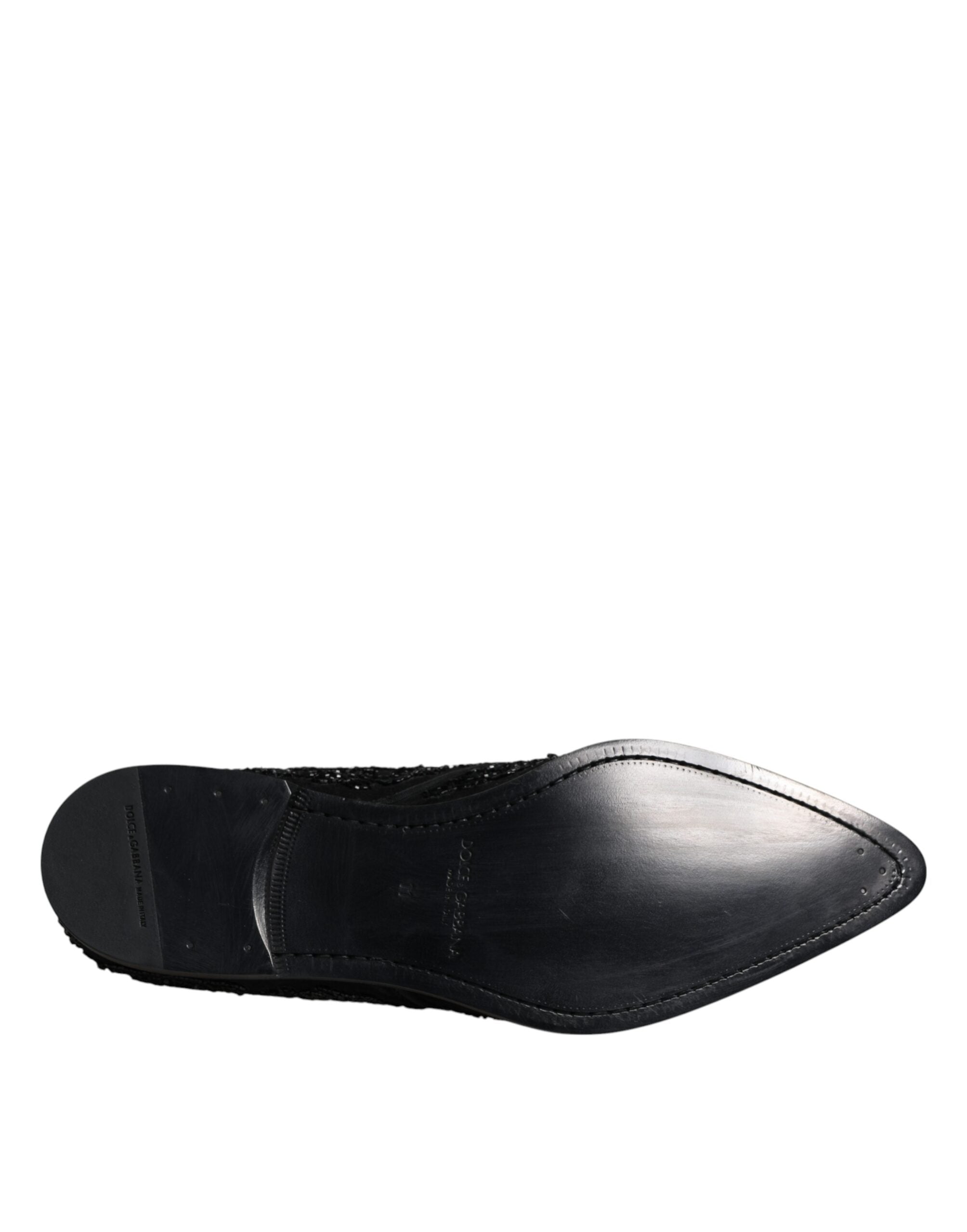 Black Embellished Suede Derby Formal Shoes - ventzia