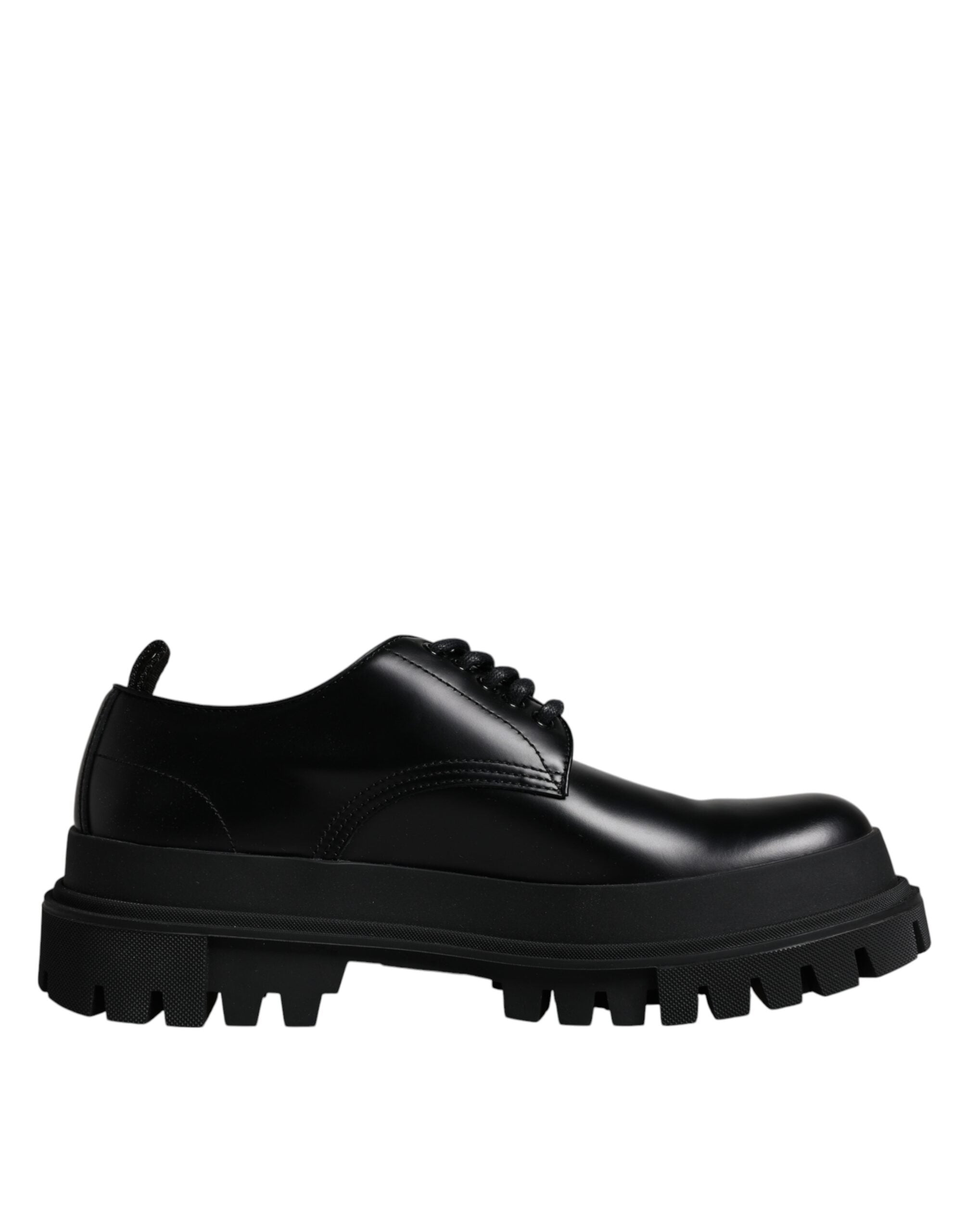 Black Leather Lace Up Trekking Dress Shoes - ventzia