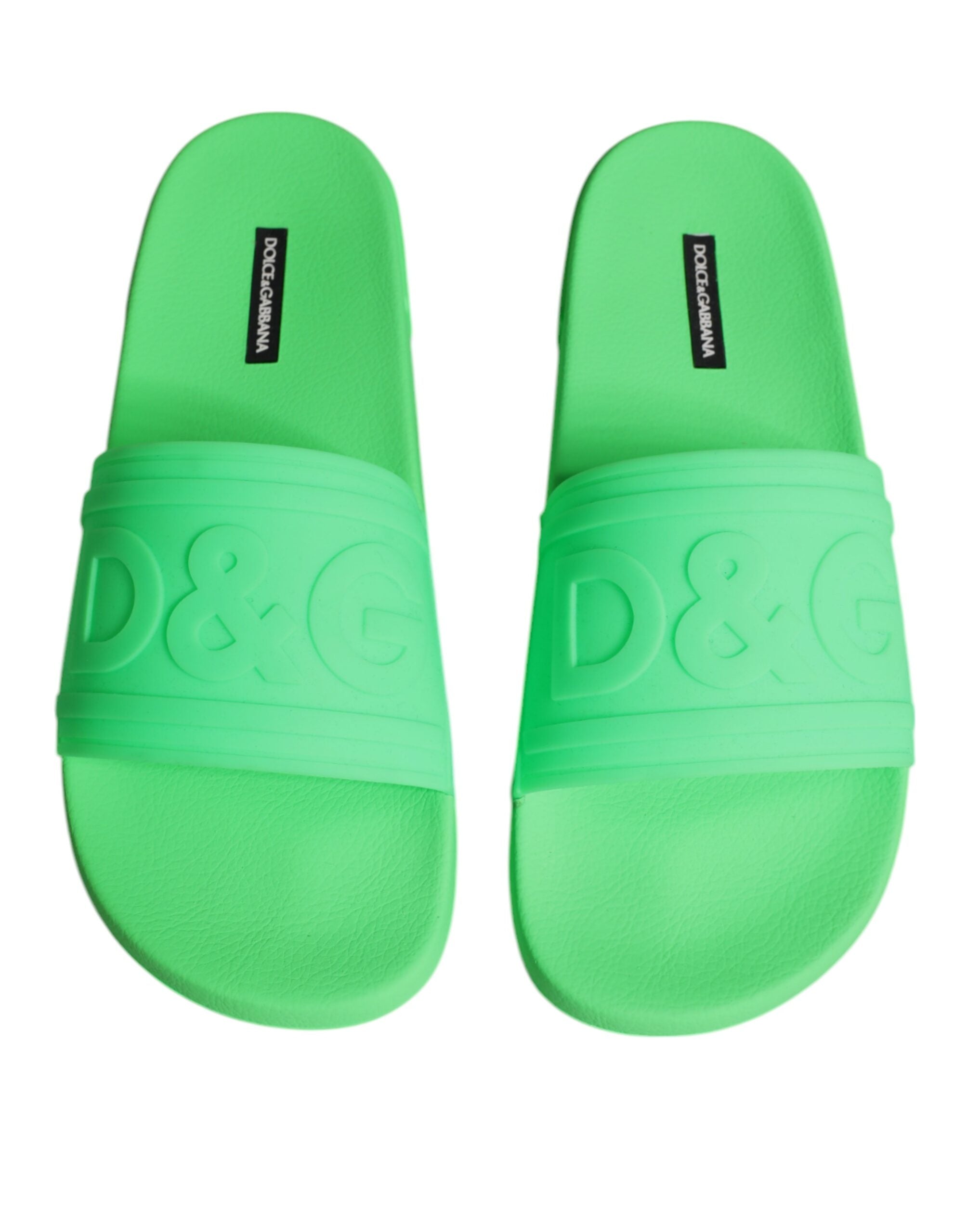 Green Leather Slides Sandals Beachwear Shoes - ventzia