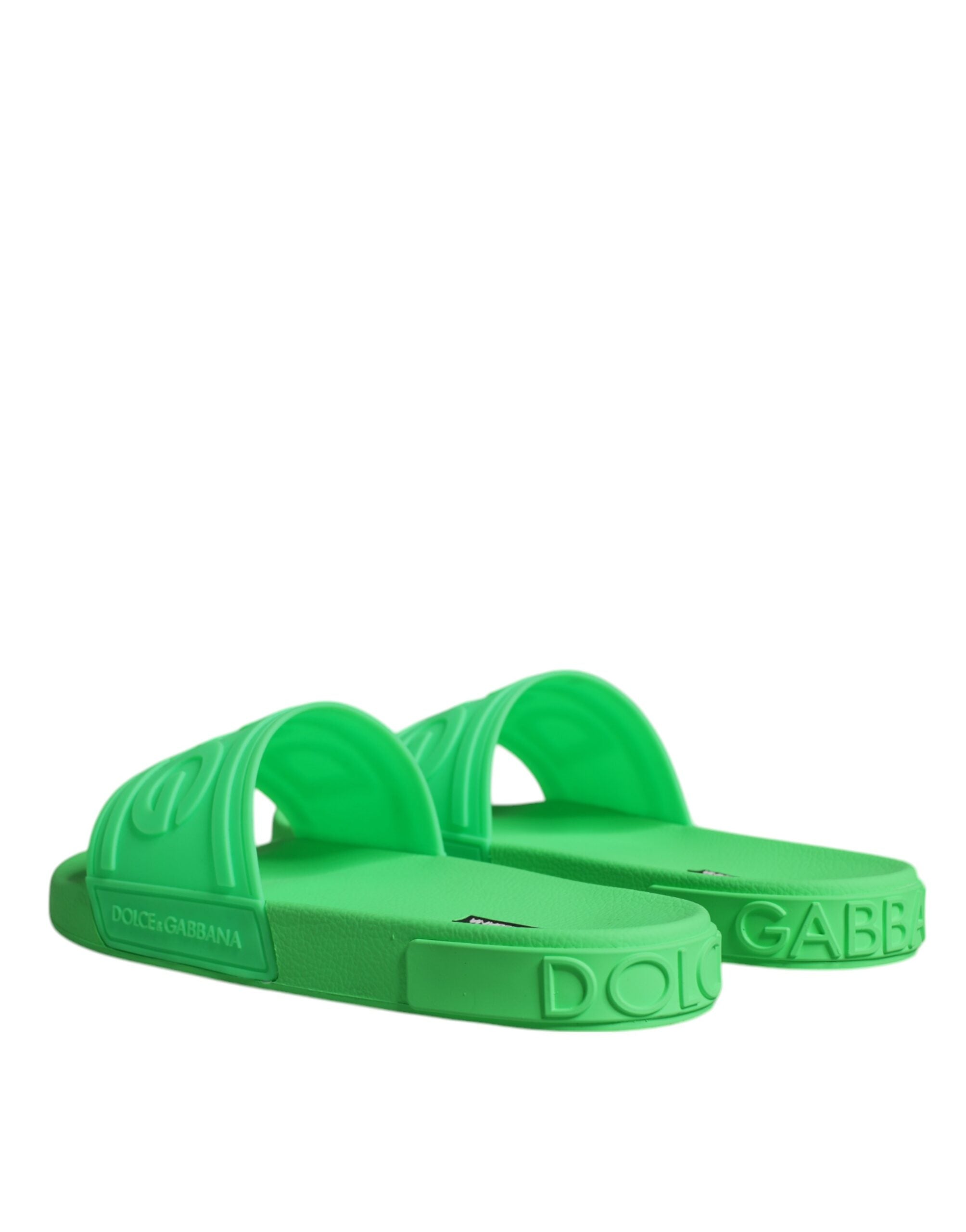 Green Leather Slides Sandals Beachwear Shoes - ventzia