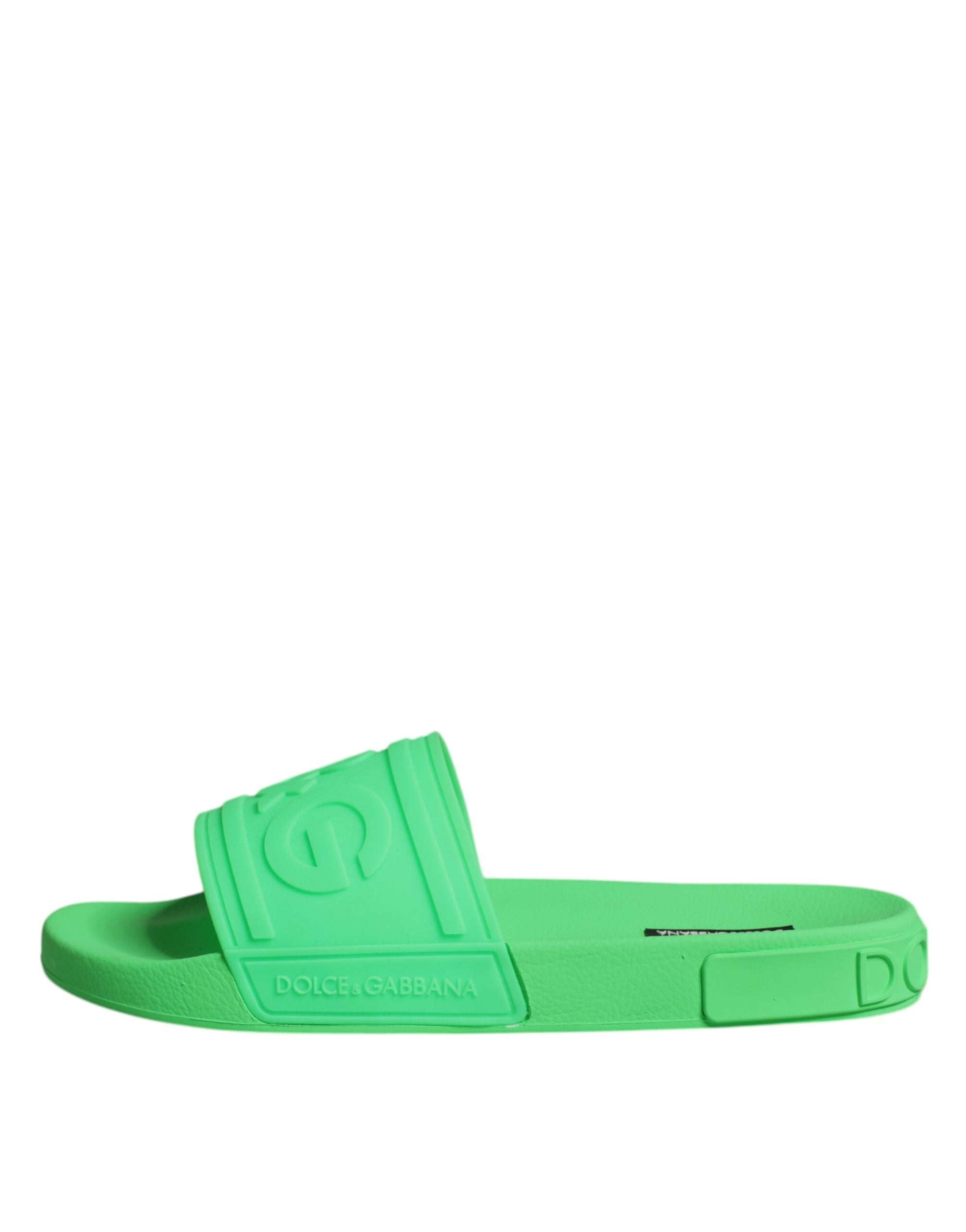 Green Leather Slides Sandals Beachwear Shoes - ventzia