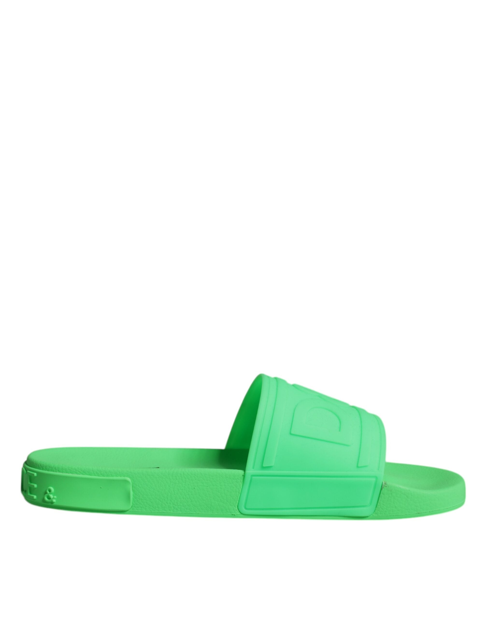 Green Leather Slides Sandals Beachwear Shoes - ventzia