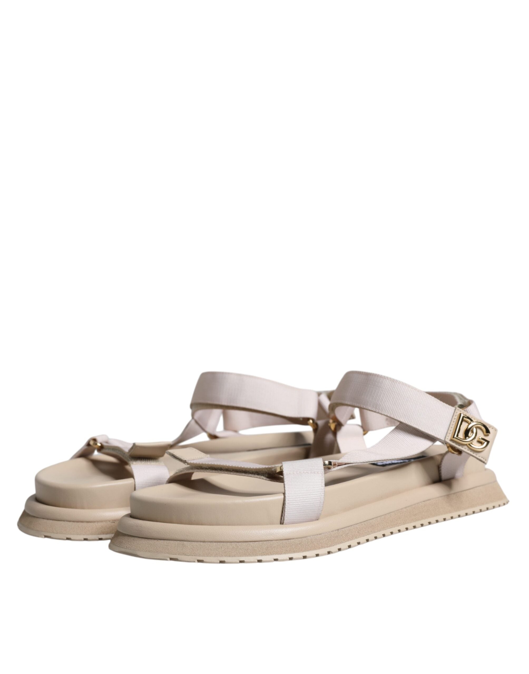 Beige Nappa Devotion Strap Men Sandals Shoes - ventzia