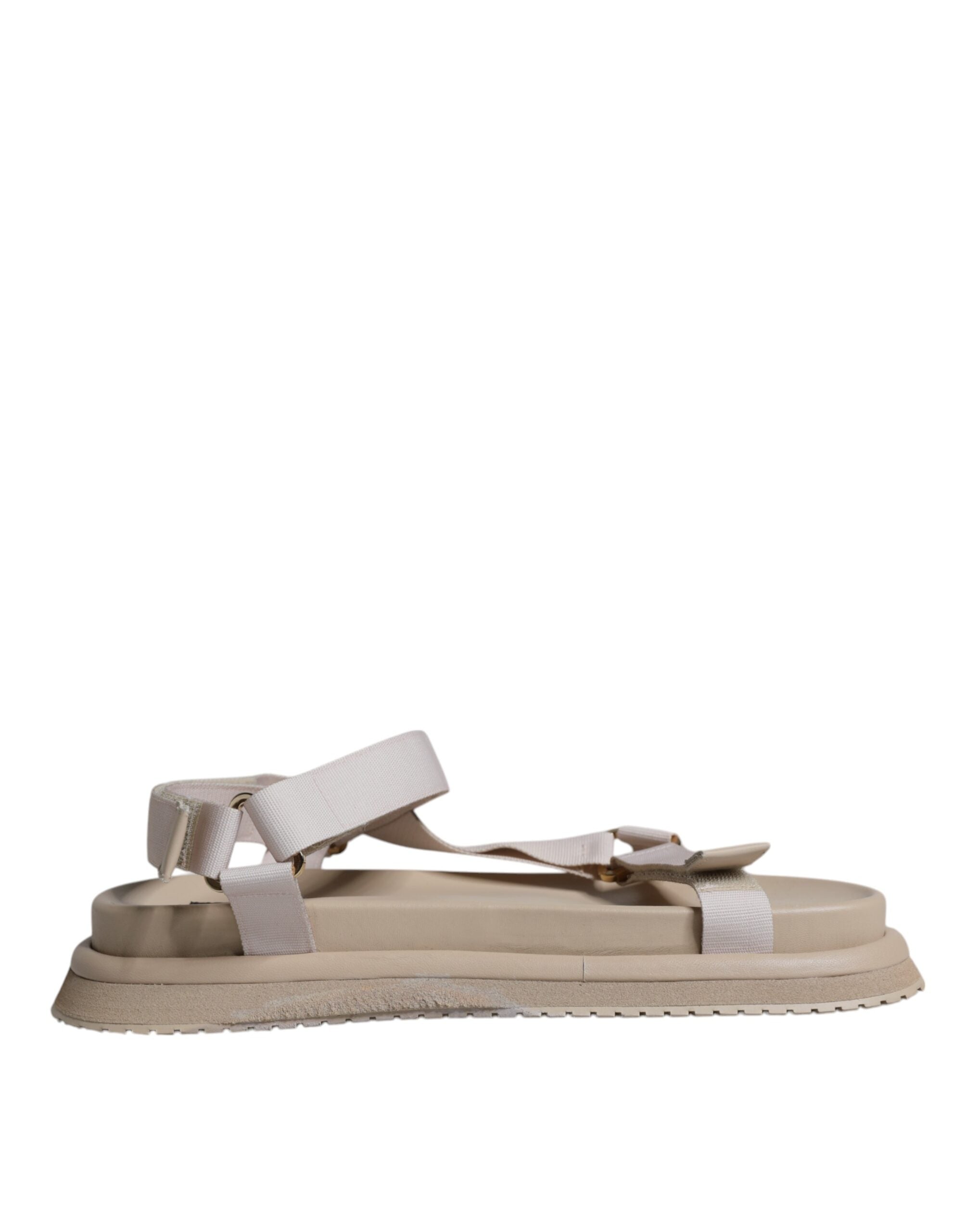 Beige Nappa Devotion Strap Men Sandals Shoes - ventzia