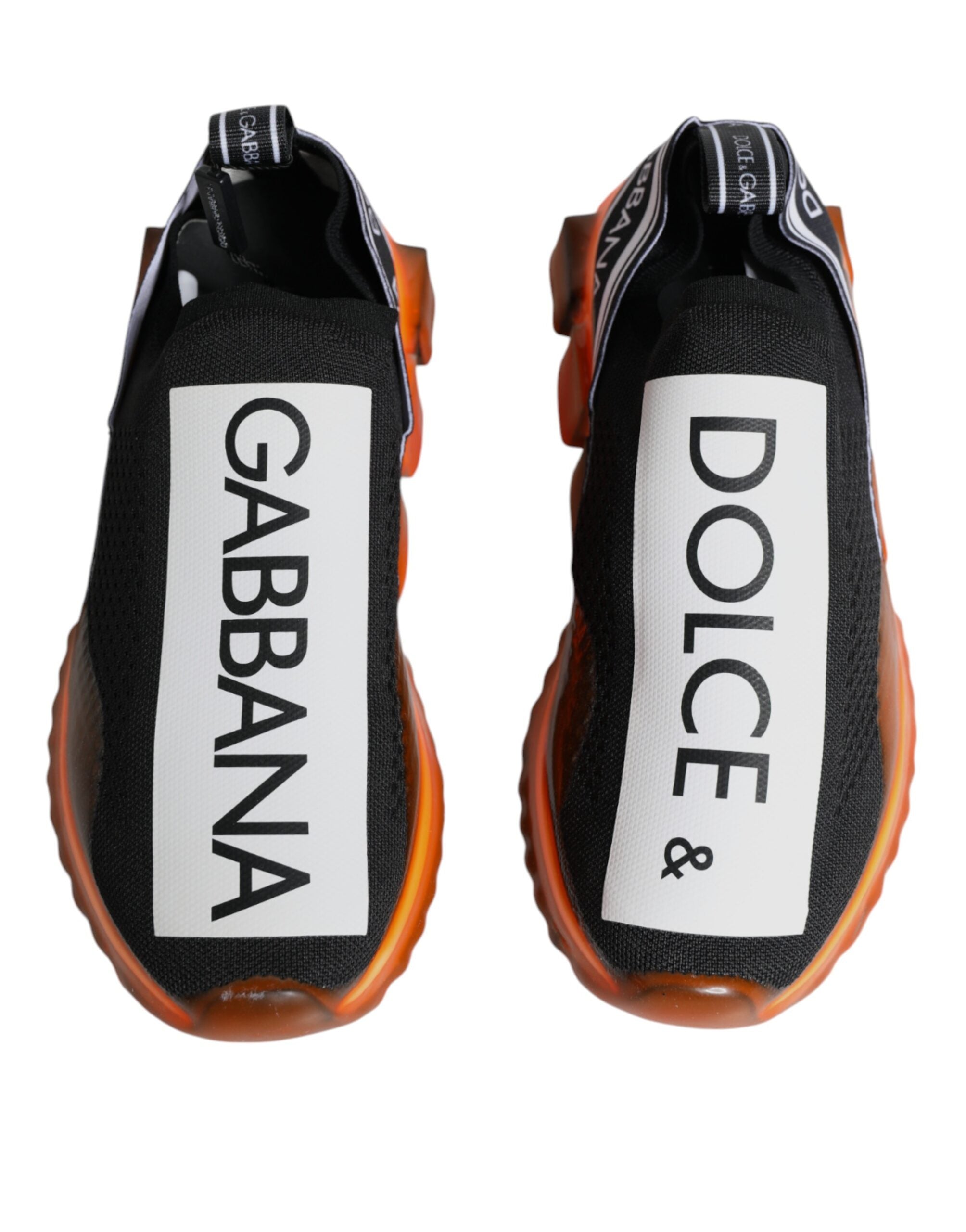 Black Orange Sorrento Slip On Sneakers Shoes - ventzia