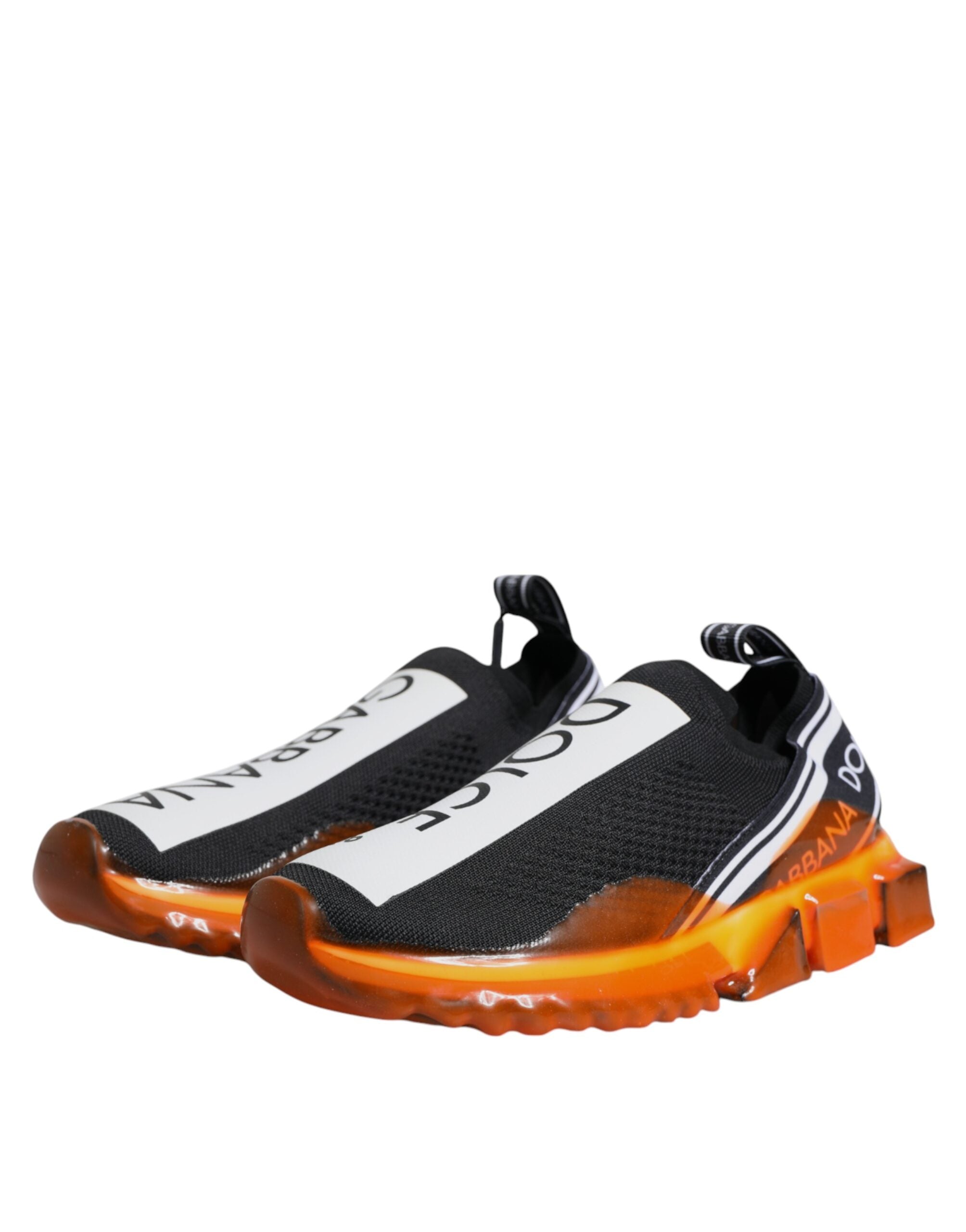 Black Orange Sorrento Slip On Sneakers Shoes - ventzia