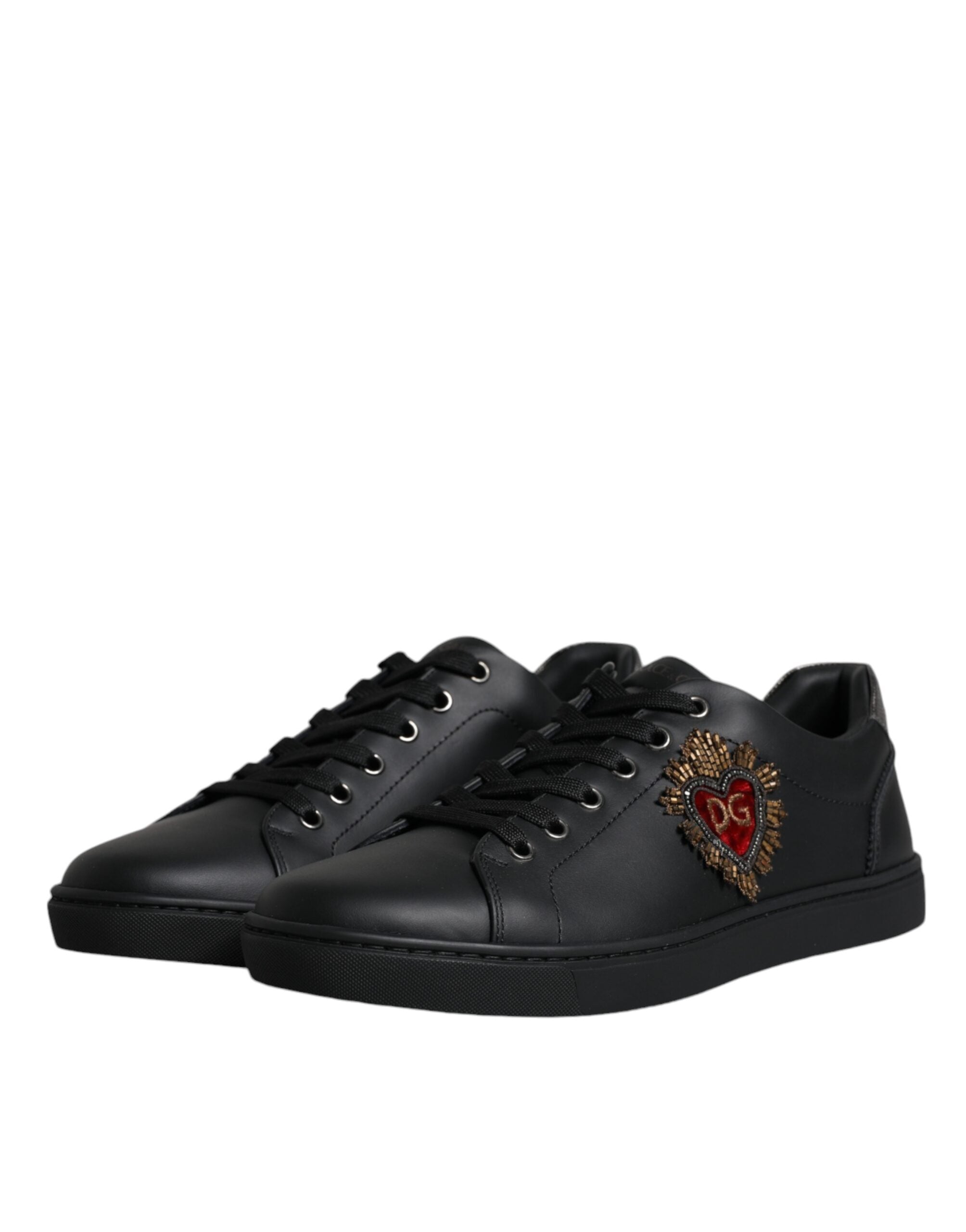 Black London Sacred Heart Men Sneakers Shoes - ventzia