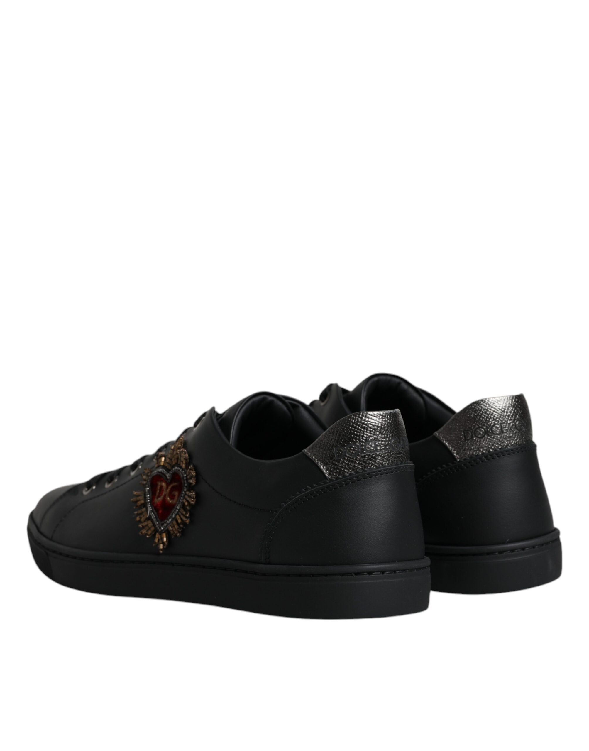 Black London Sacred Heart Men Sneakers Shoes - ventzia