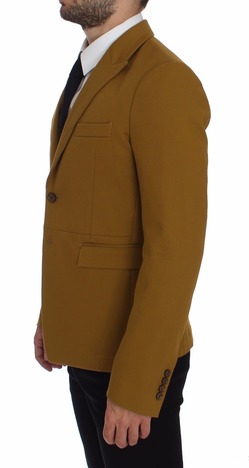 Elegant Yellow Cotton Blend Casual Blazer - ventzia