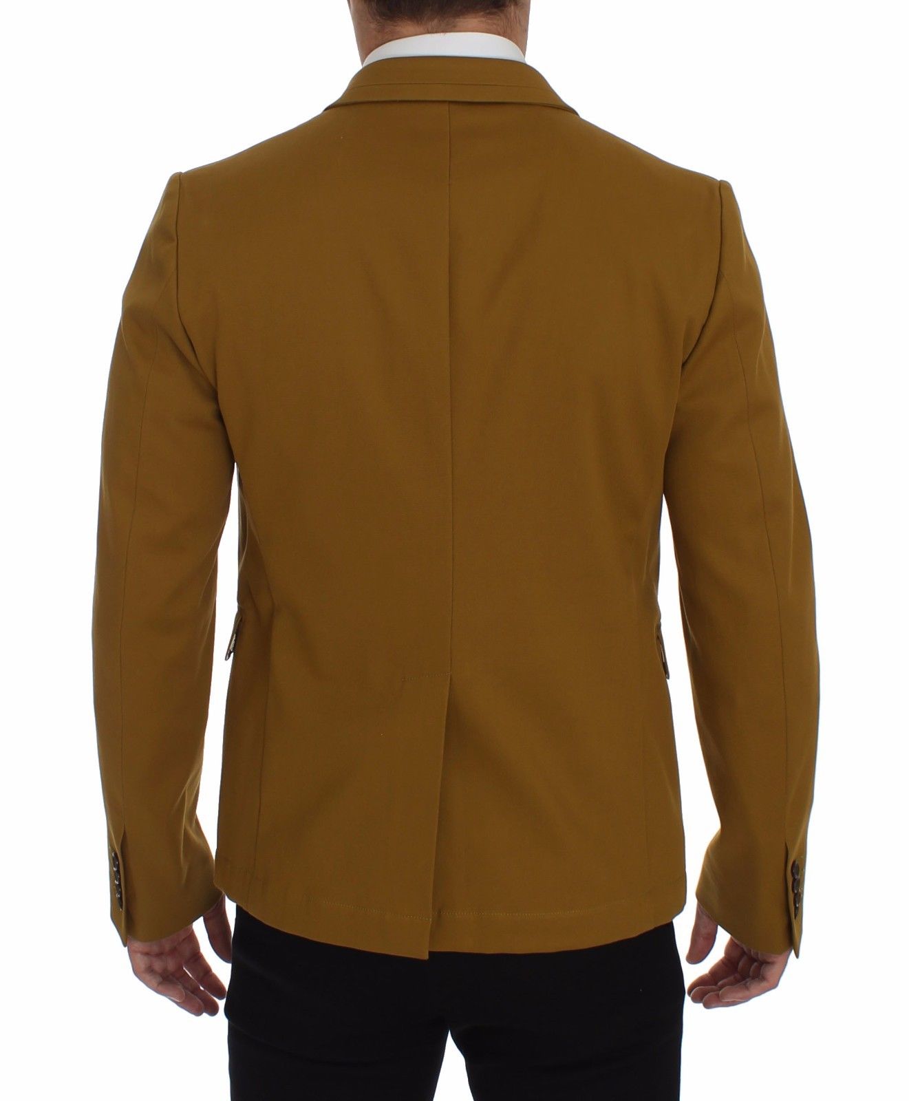 Elegant Yellow Cotton Blend Casual Blazer - ventzia