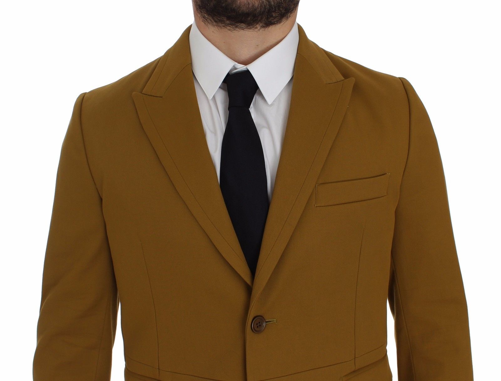Elegant Yellow Cotton Blend Casual Blazer - ventzia