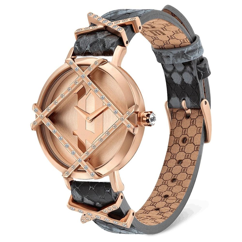 Gray Leather Dress Watch - ventzia