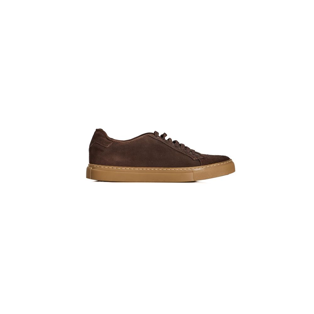 Brown Calfskin Men Sneaker - ventzia