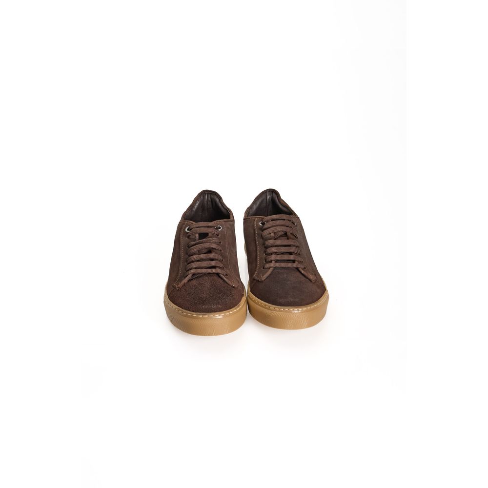 Brown Calfskin Men Sneaker - ventzia