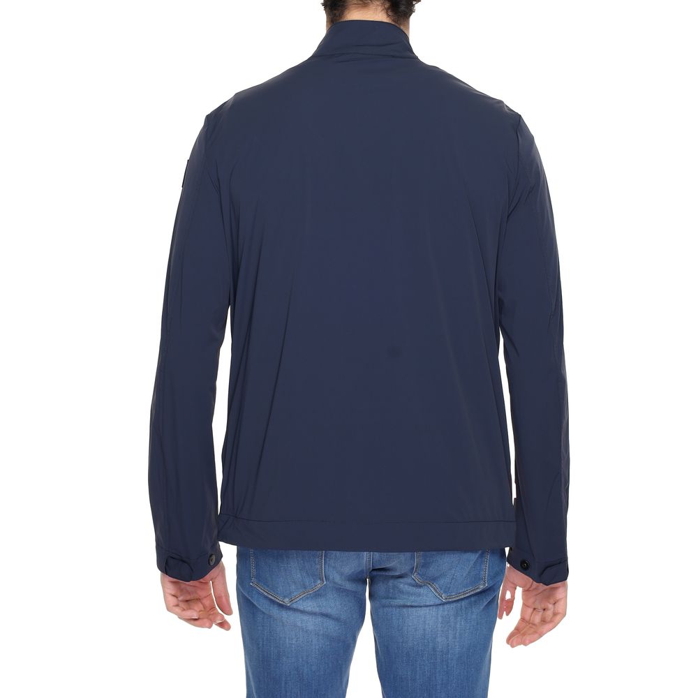 Blue Nylon Jackets & Coat - ventzia