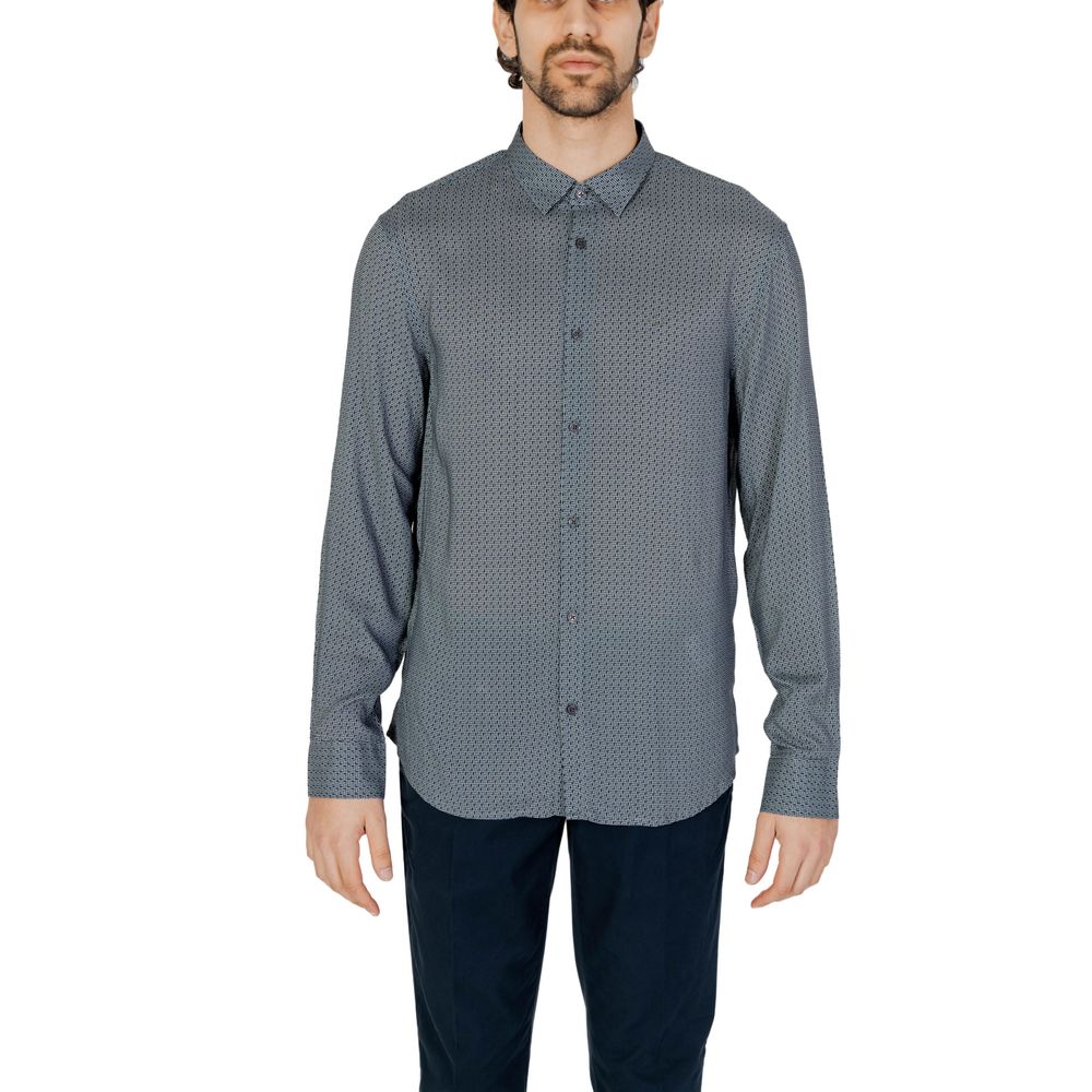 Gray Viscose Pattern Shirt