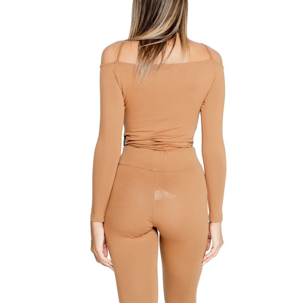 Brown Cotton Bodysuit - ventzia