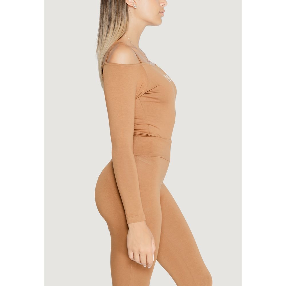 Brown Cotton Bodysuit - ventzia