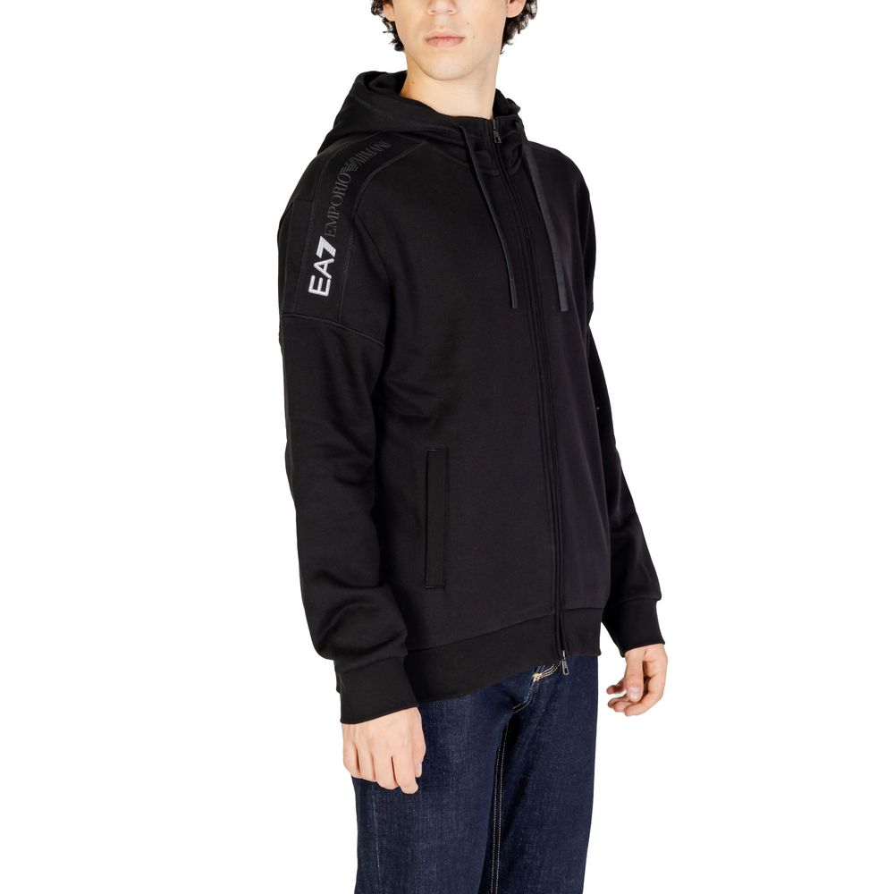 Black Cotton Hoody - ventzia