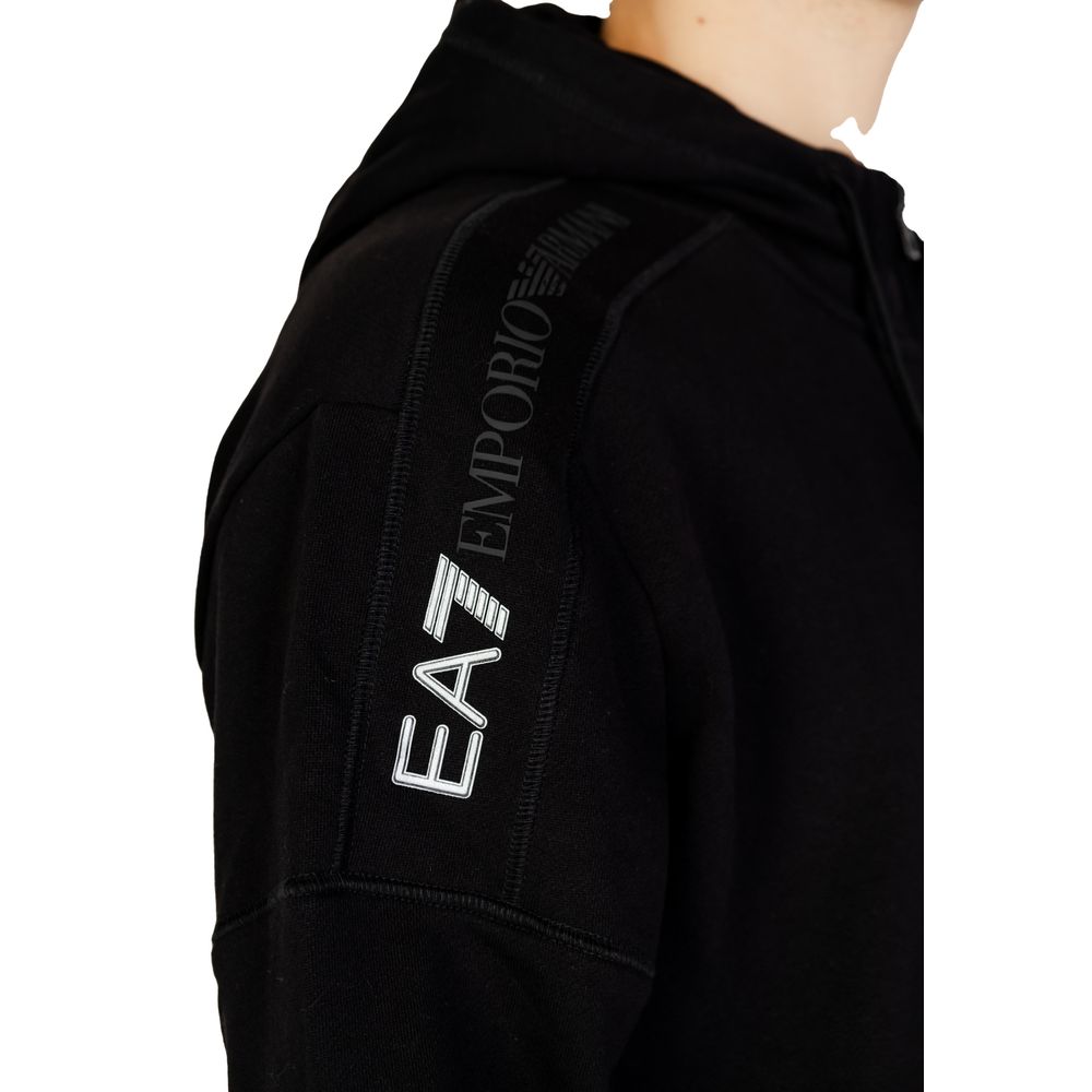 Black Cotton Hoody - ventzia