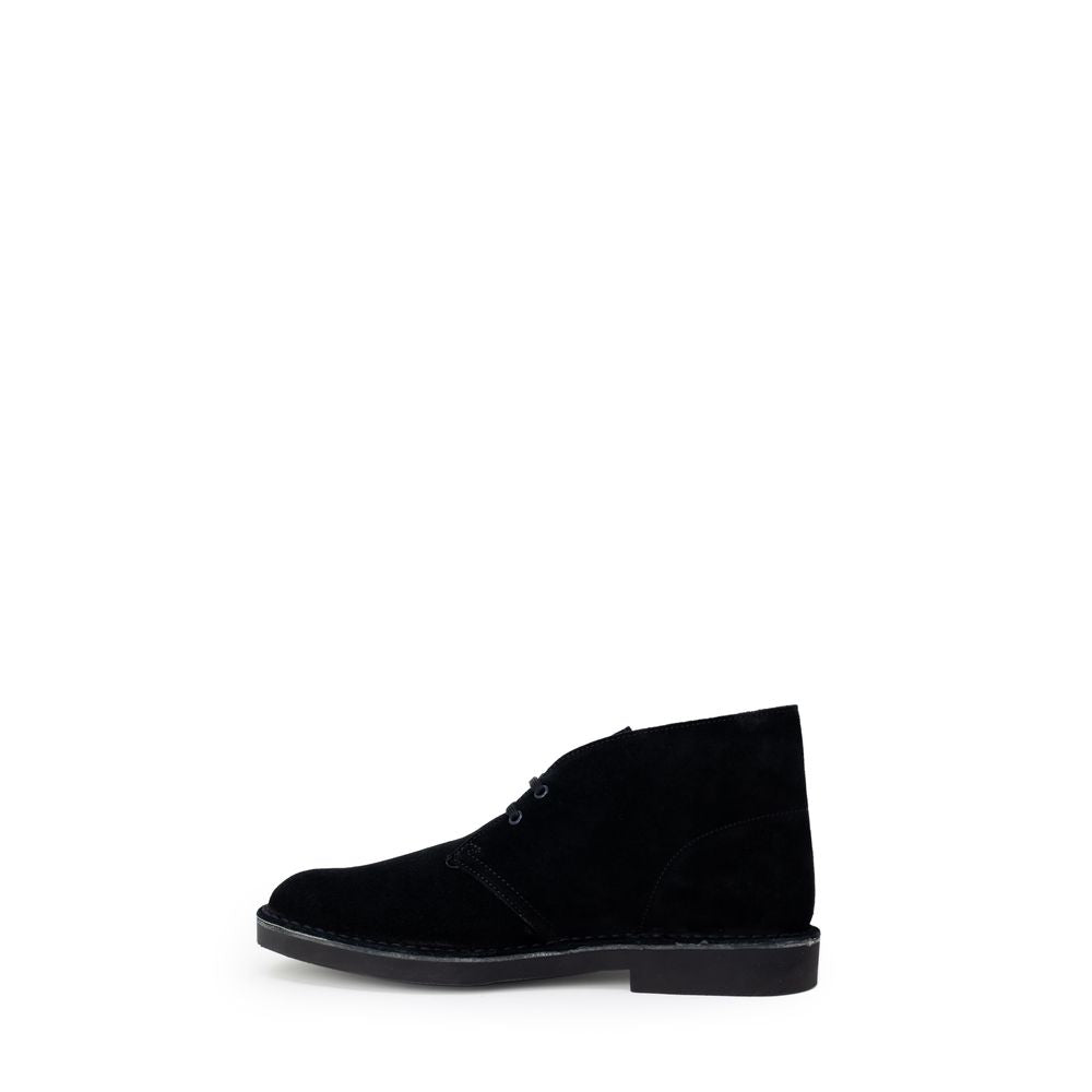 Black Leather Lace-Up Boots - ventzia