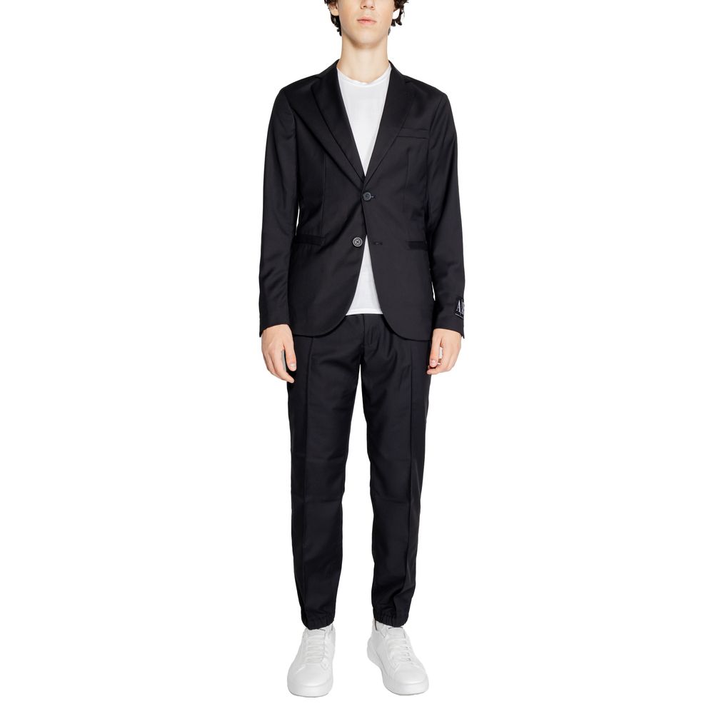 Black Polyester Blazer - ventzia