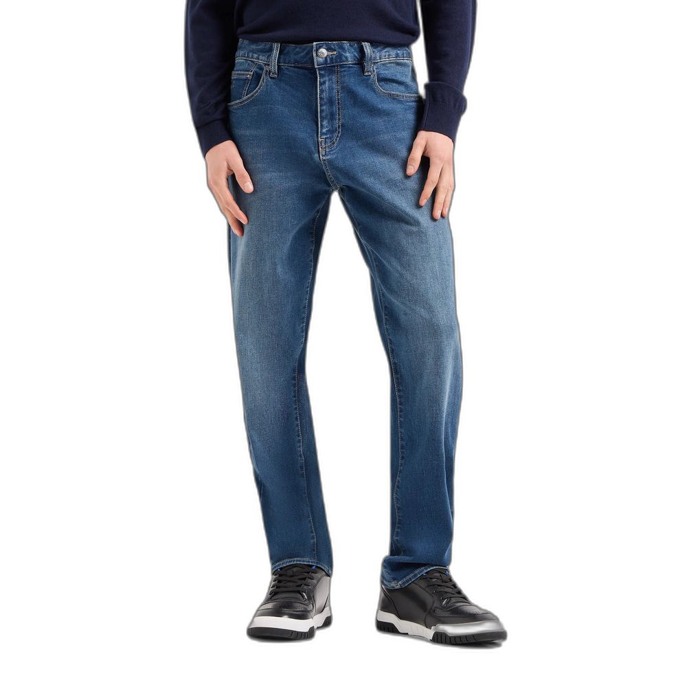 Blue Cotton Skinny Jeans - ventzia