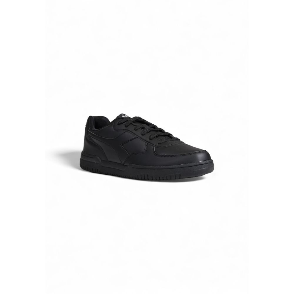 Black Artificial Leather Sneaker - ventzia