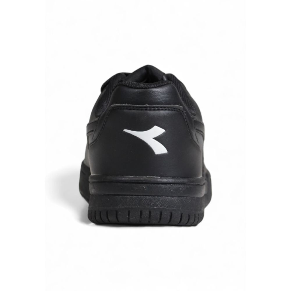 Black Artificial Leather Sneaker - ventzia