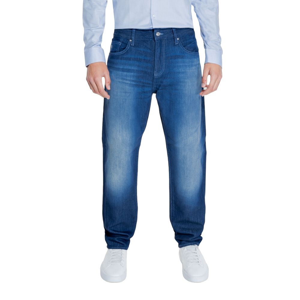 Blue Cotton Skinny Pant - ventzia