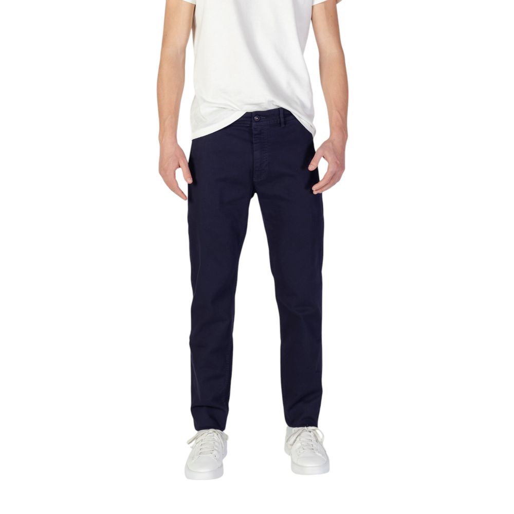 Blue Cotton Skinny Pant - ventzia