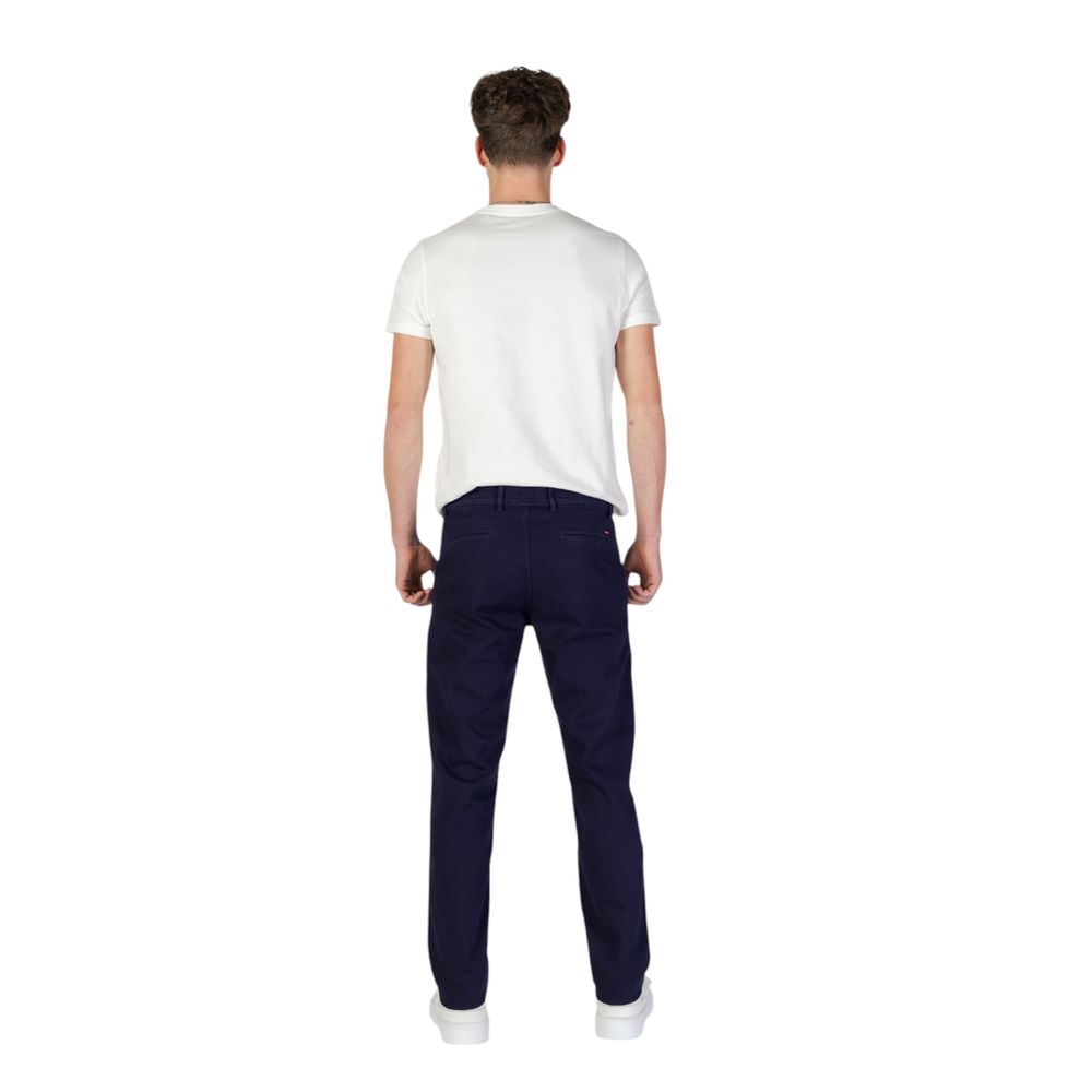 Blue Cotton Skinny Pants
