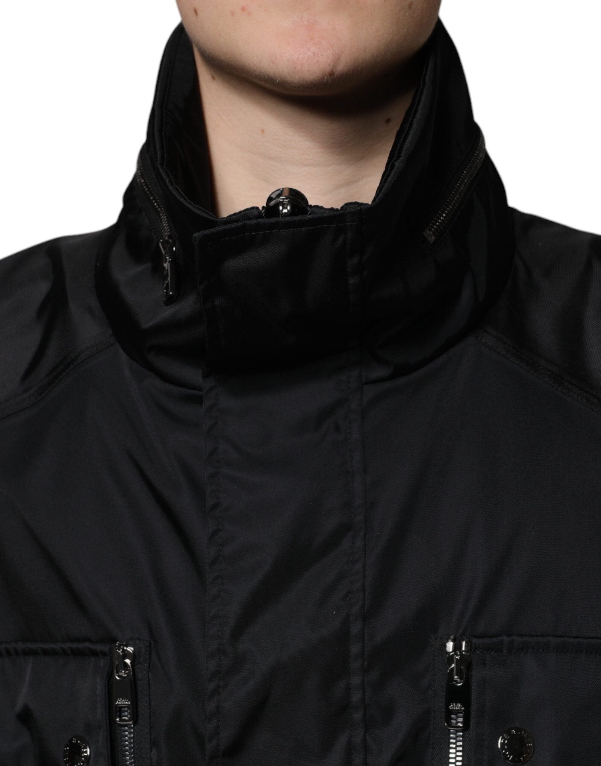 Black Nylon Winter Men Parka Coat Jacket - ventzia