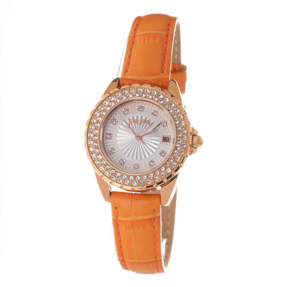 Orange Leather Dress Watch - ventzia
