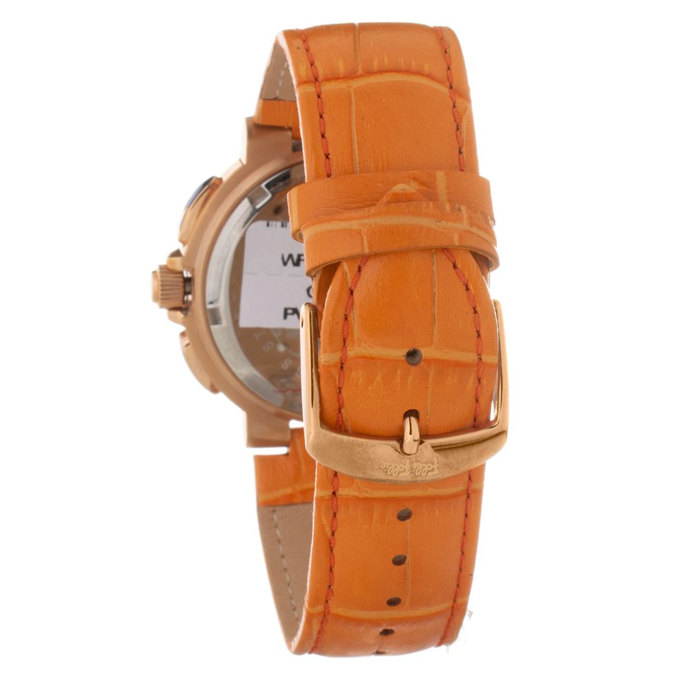 Orange Leather Dress Watch - ventzia