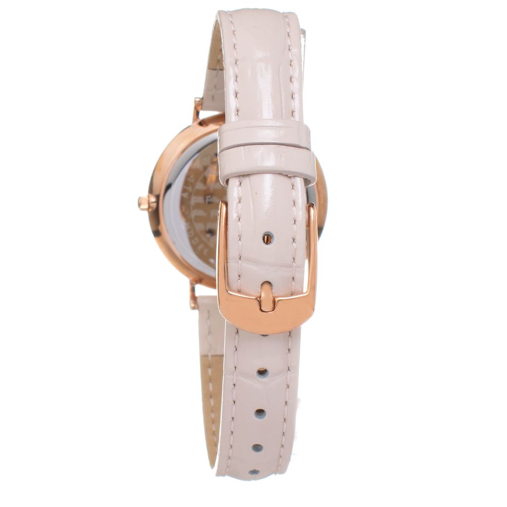 Beige Leather Dress Watch - ventzia