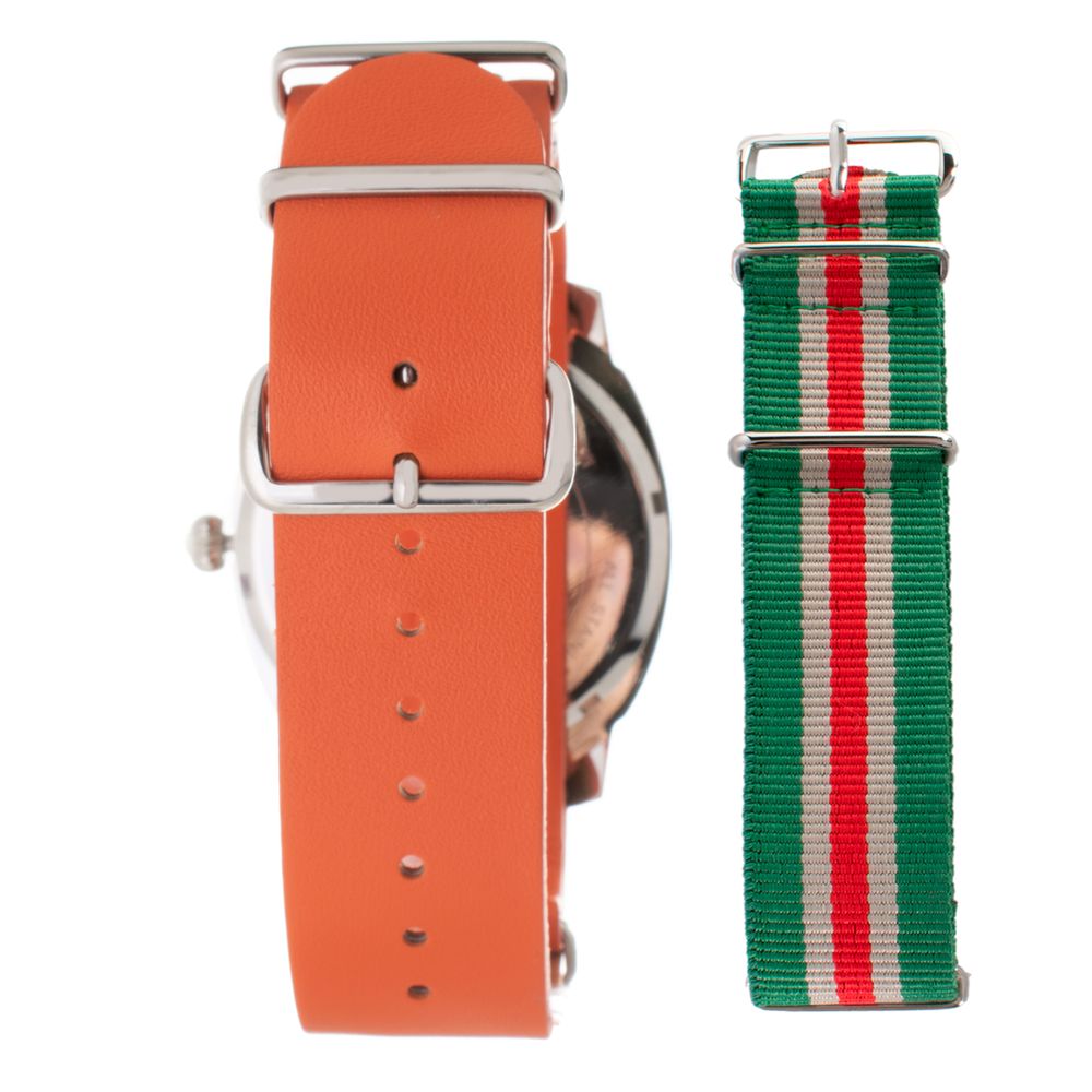 Orange Leather Dress Watch - ventzia