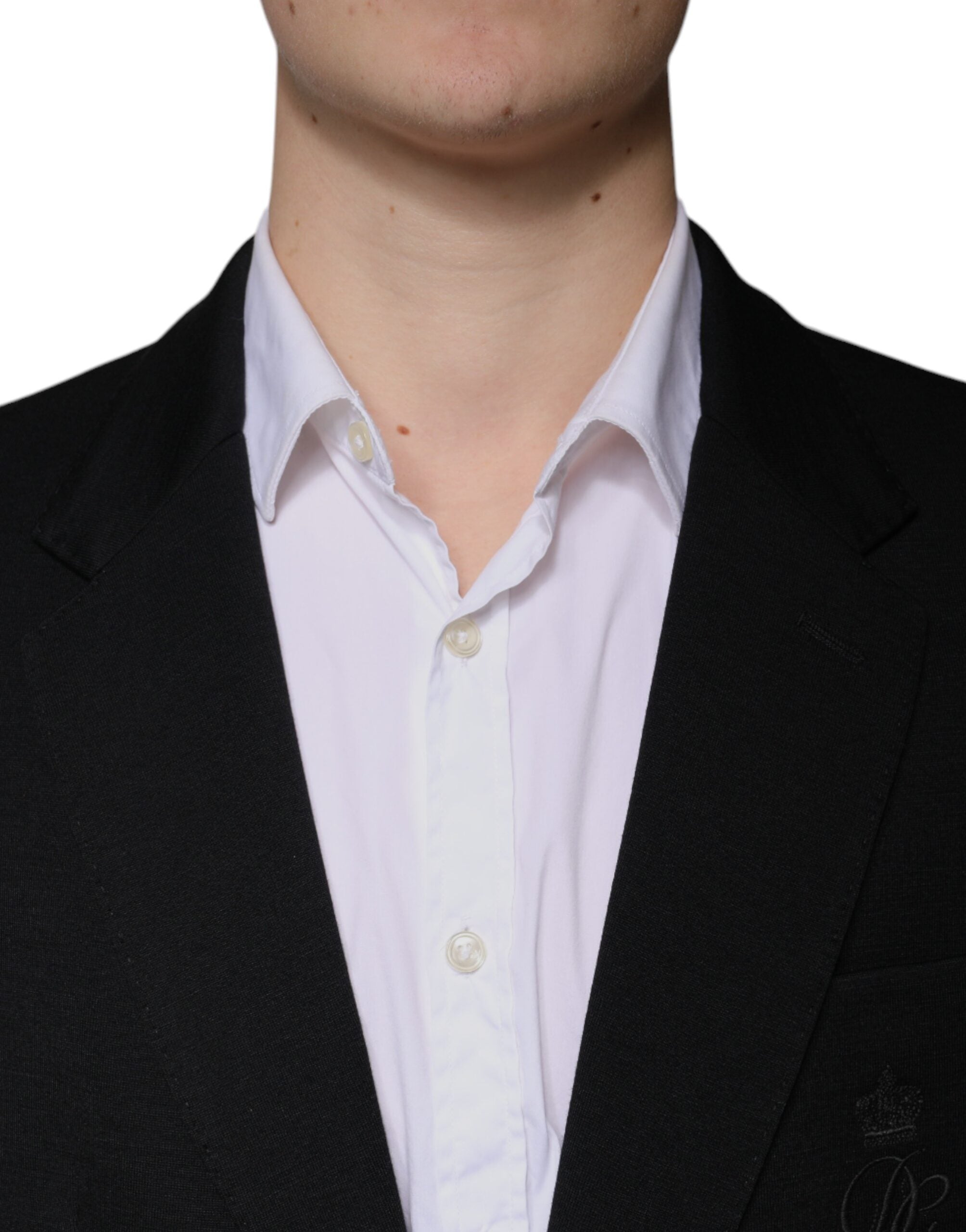 Black Wool Single Breasted Formal Blazer - ventzia