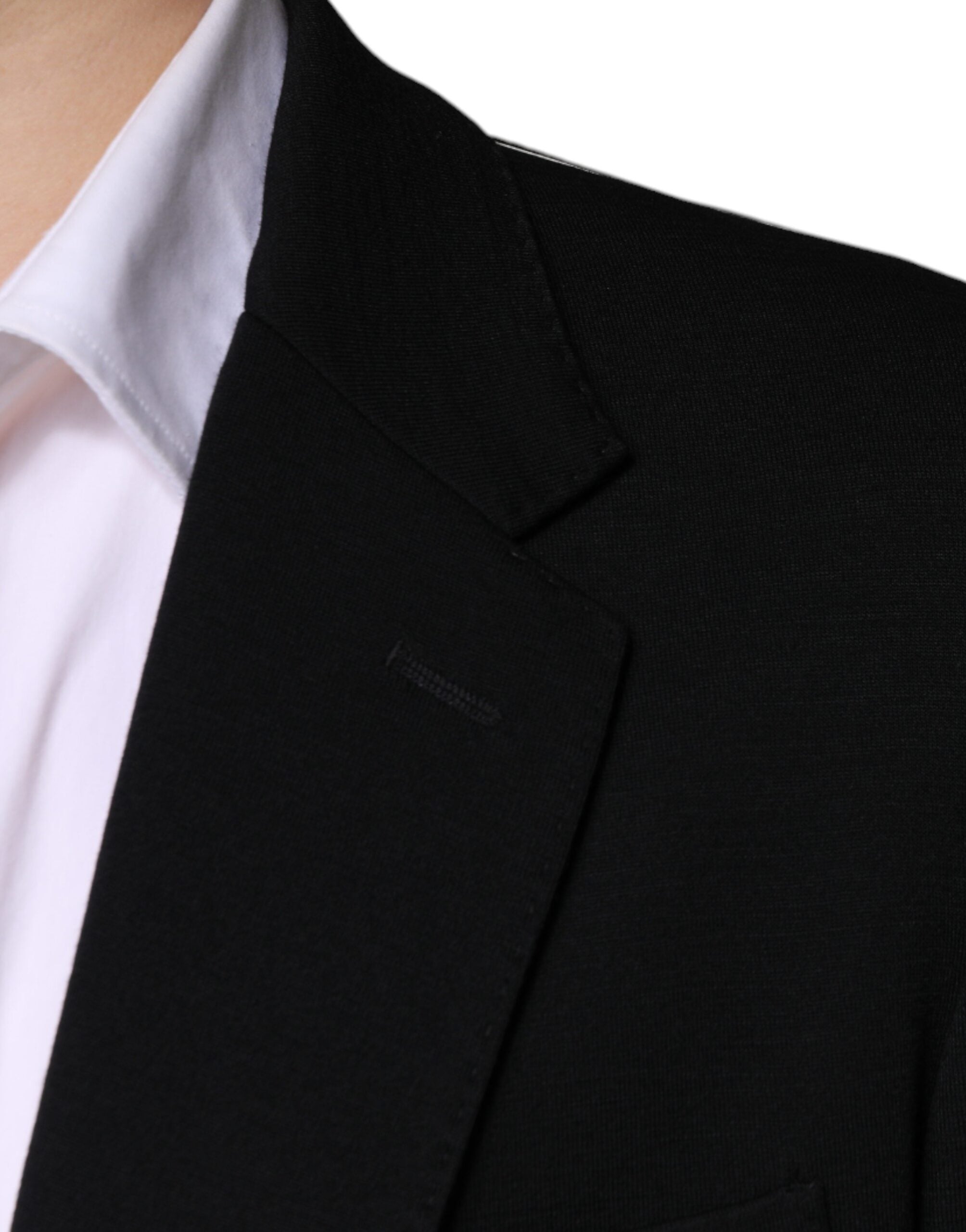 Black Wool Single Breasted Formal Blazer - ventzia
