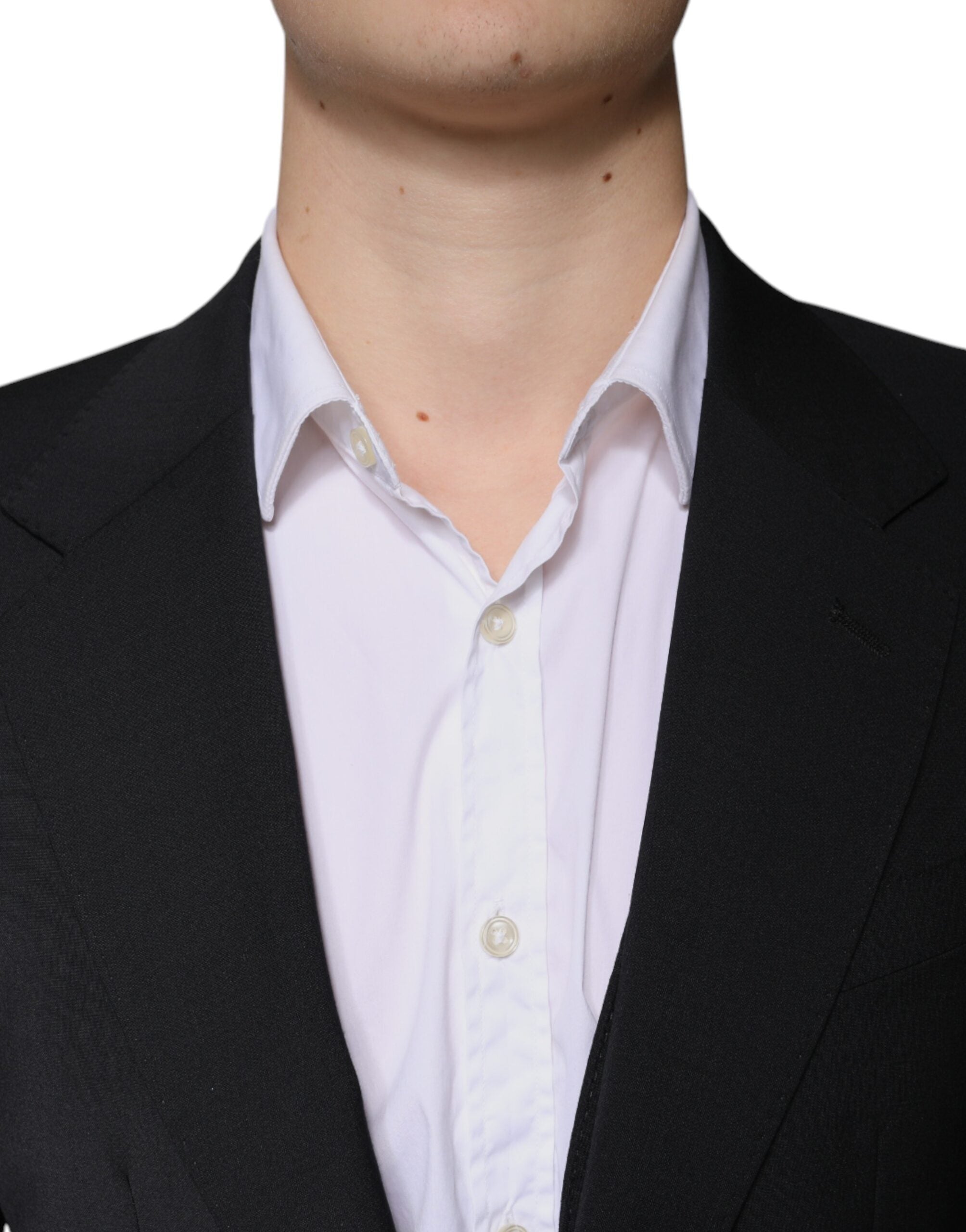 Black Wool 3 Piece Slim Fit Formal Men Suit - ventzia