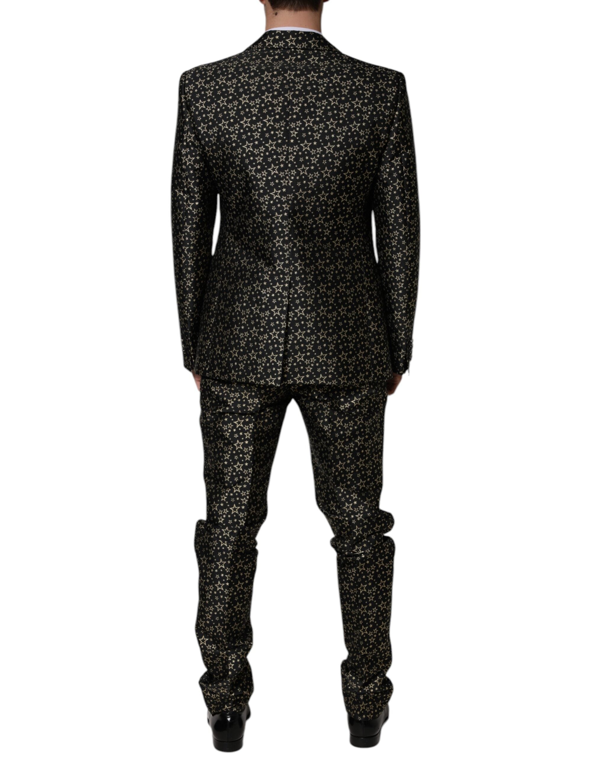 Black Stars Jacquard SICILIA 2 Piece Suit - ventzia