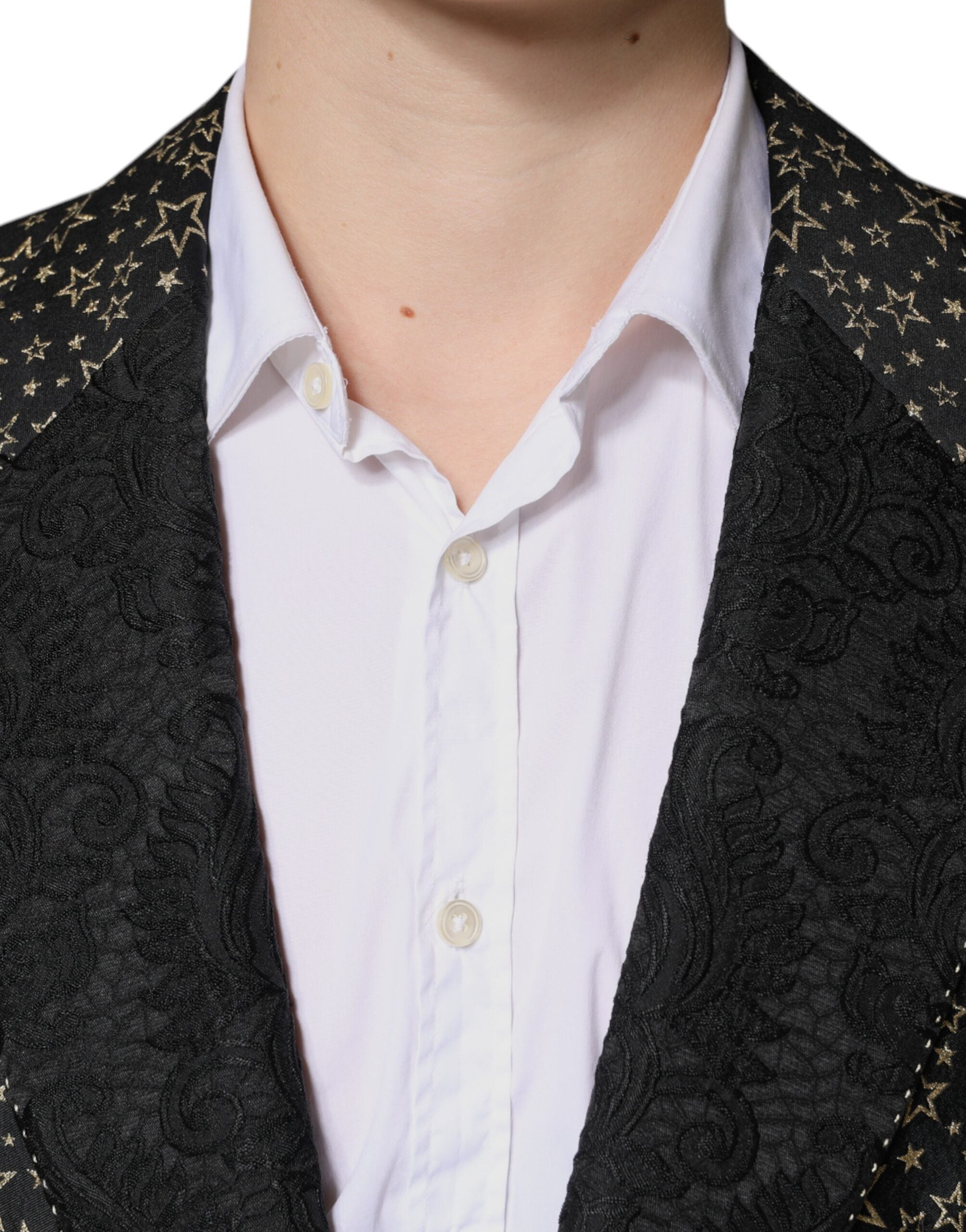 Black Stars Jacquard SICILIA 2 Piece Suit - ventzia