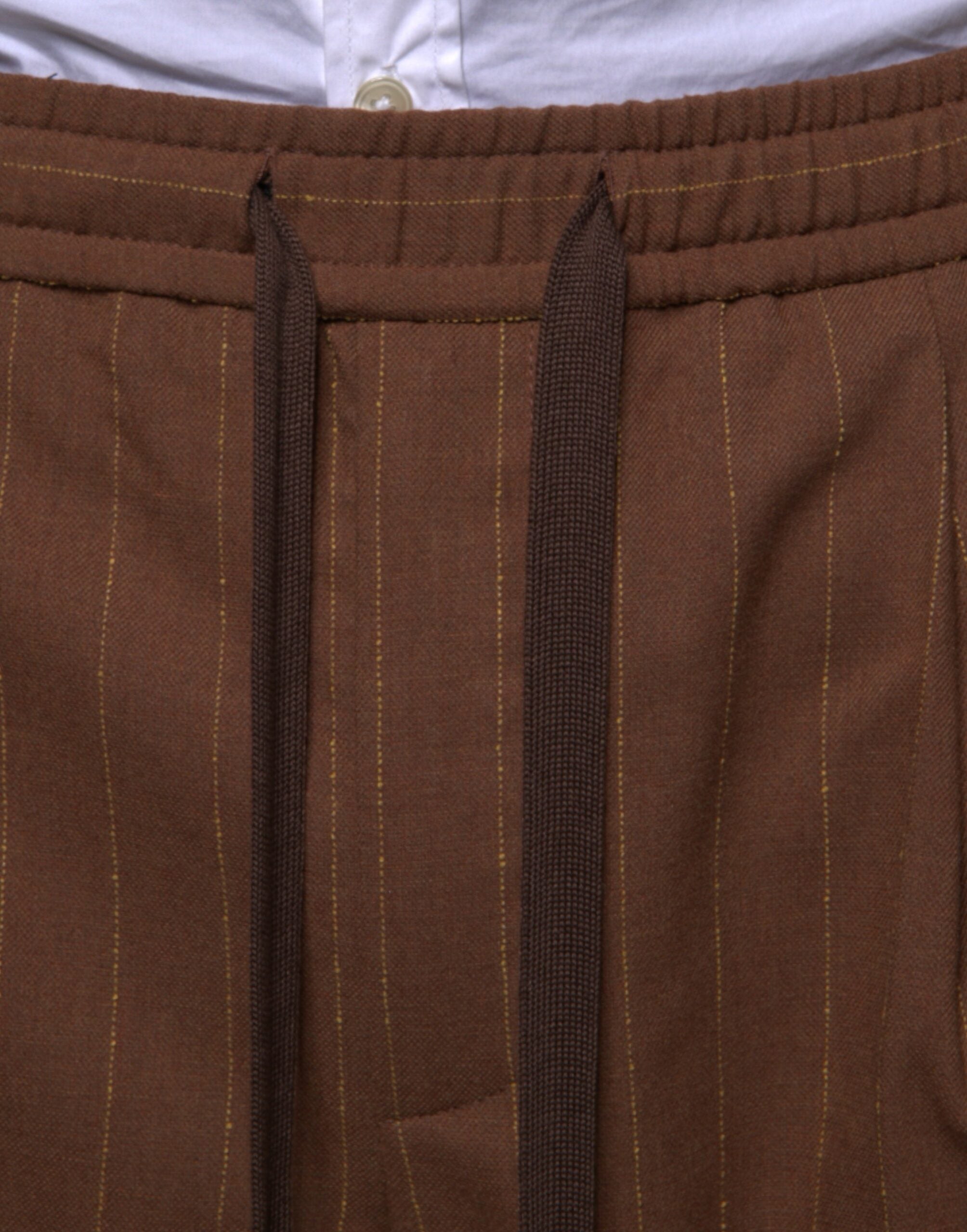 Brown Stripes Skinny Men Dress Pants - ventzia