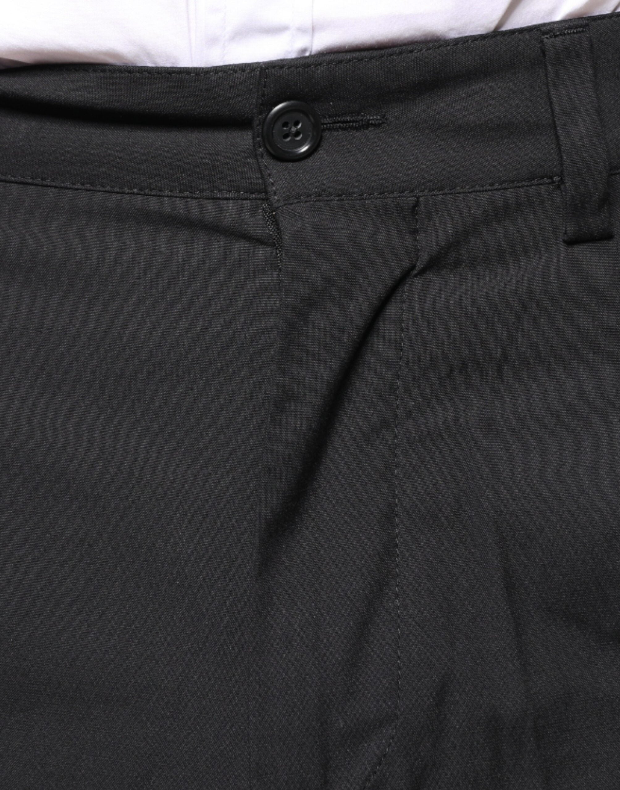 Black Crown Cotton Dress Pants - ventzia